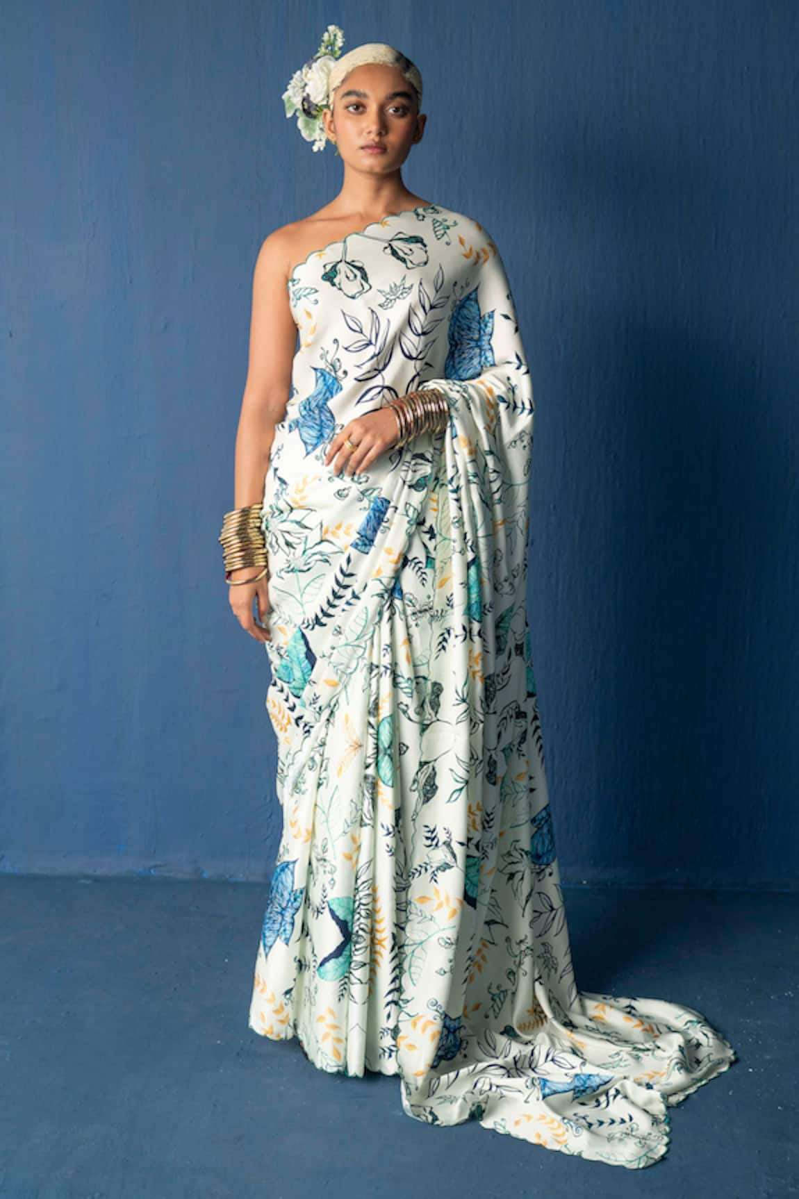 Whencut Goddamn Goddess In Me Floral Print Saree