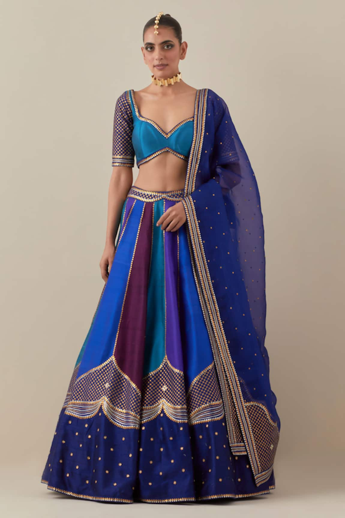 PRIYAL PRAKASH Raw Silk Embroidered Lehenga Set