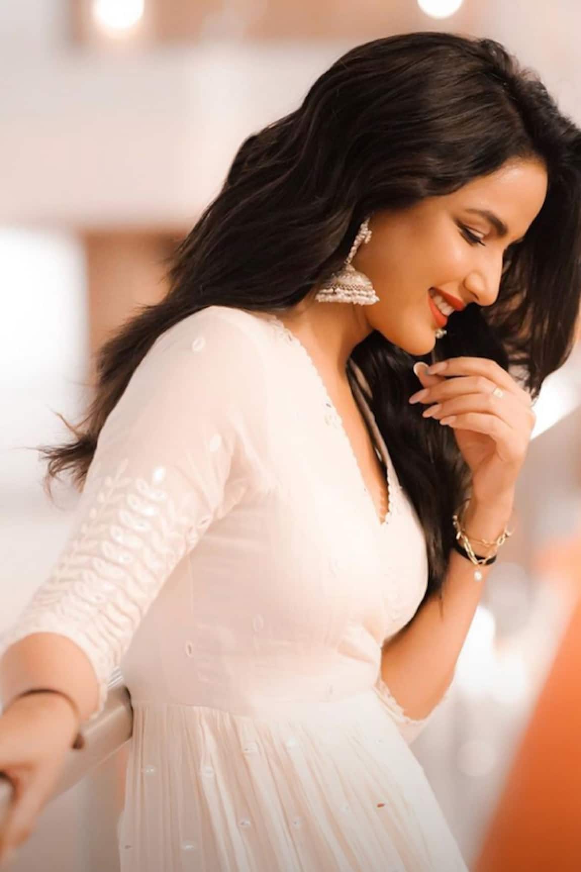 Preevin Leaf Vine Embroidered Angarkha Anarkali With Dupatta 