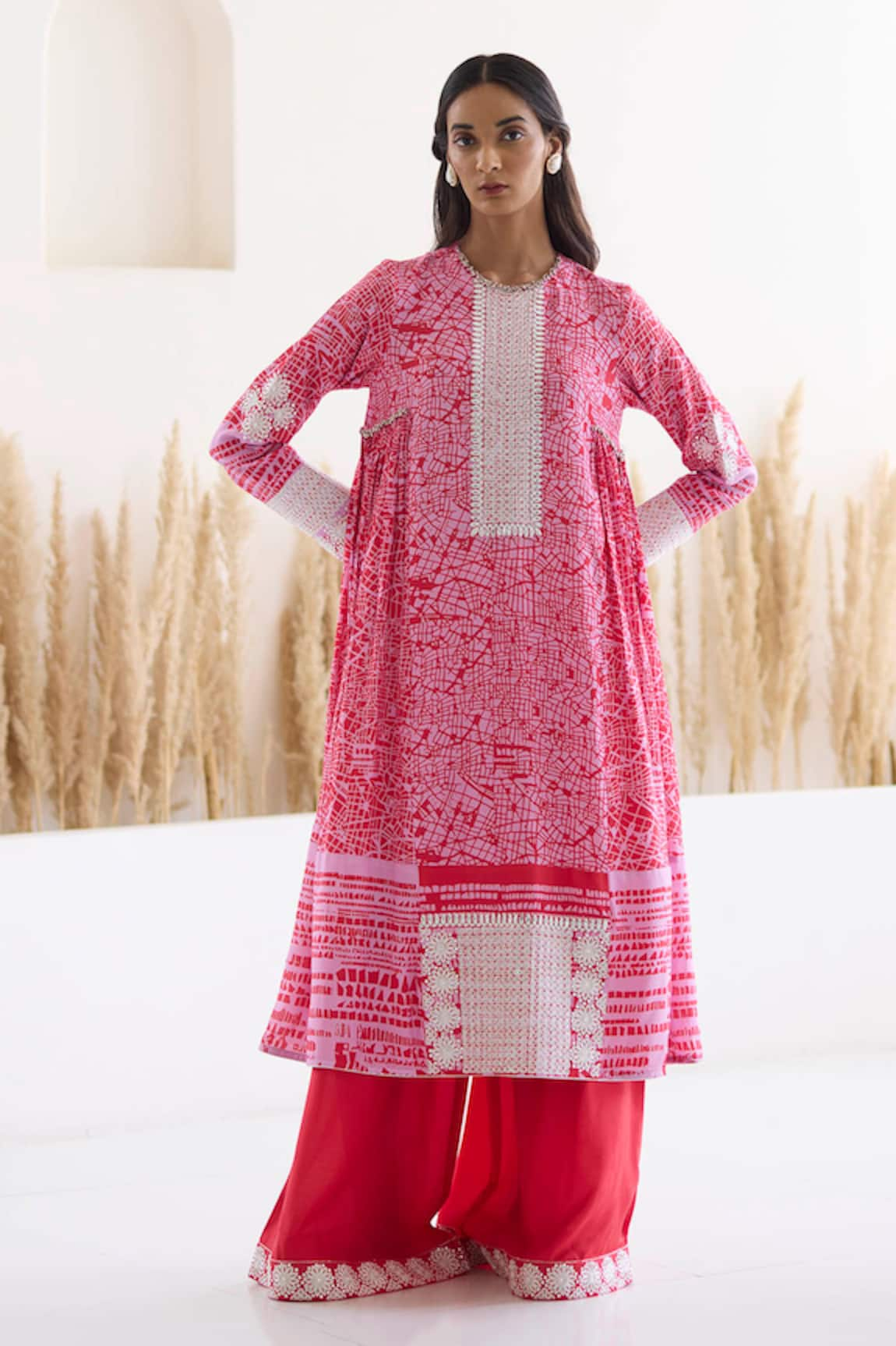 Inej Cotton Silk Printed Anarkali & Palazzo Set