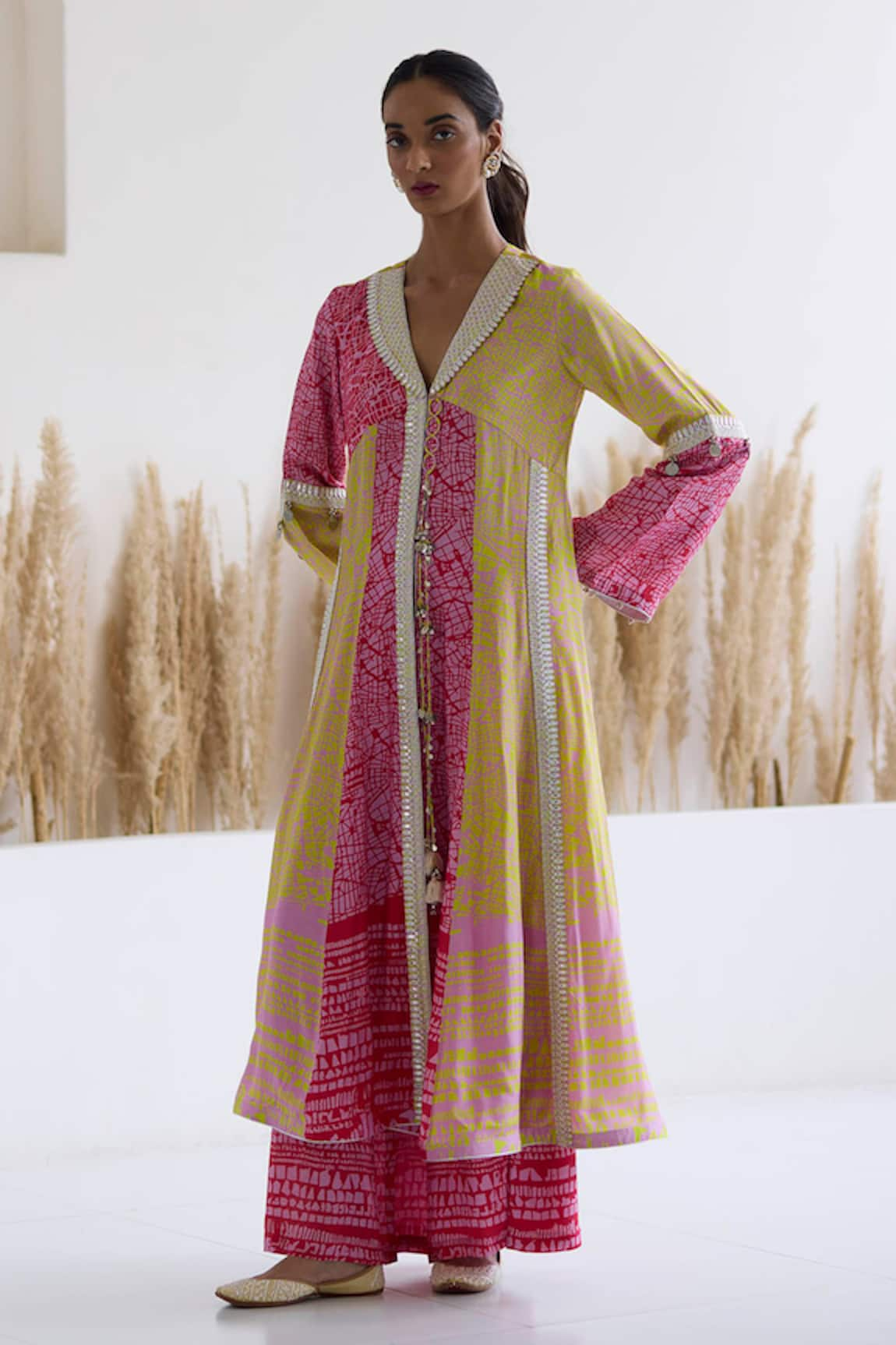 Inej Abstract Print Anarkali & Palazzo Set