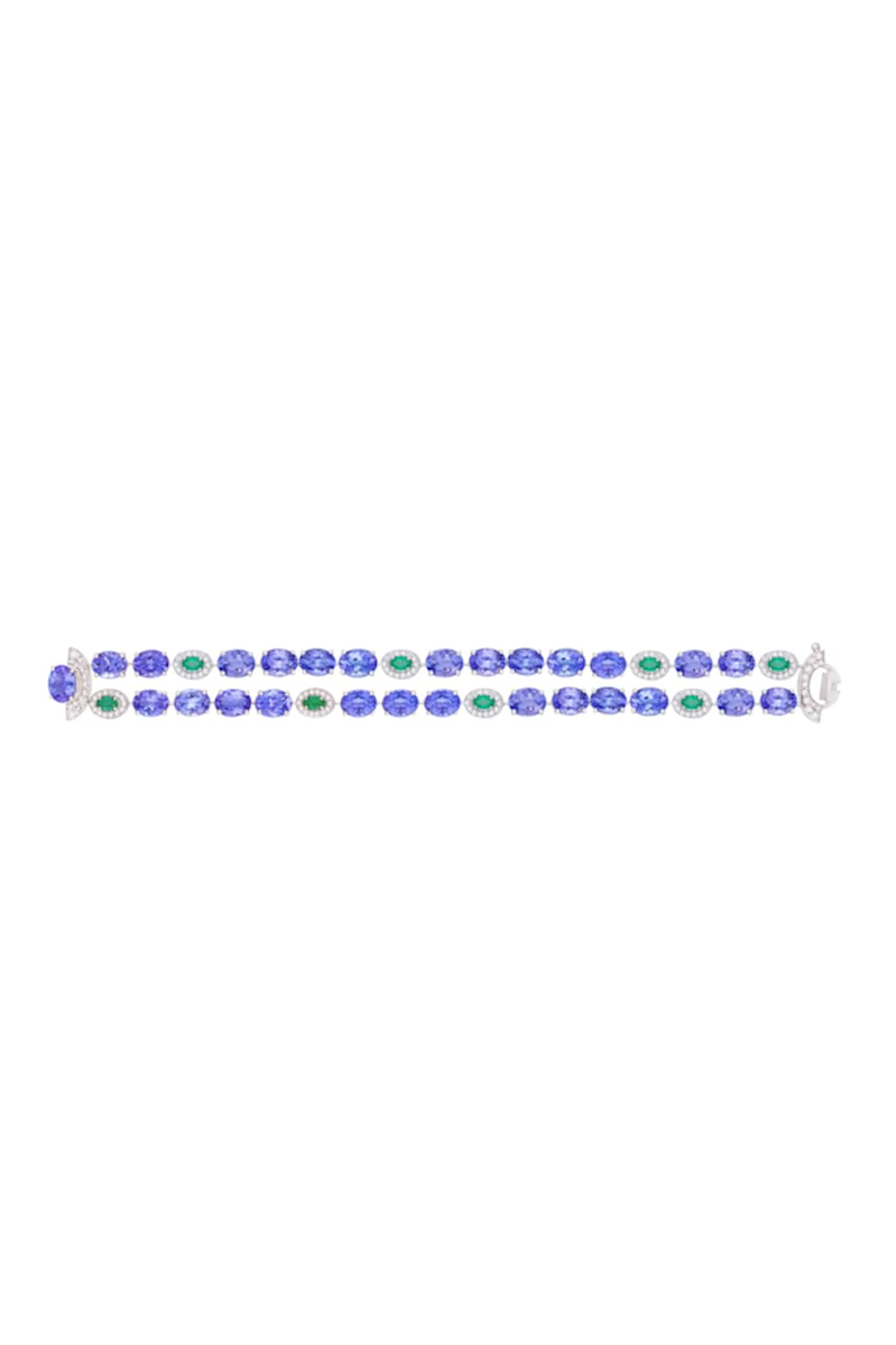 KAJ Fine Jewellery 18KT White Gold Azure Multi-Lined Soft Tennis Bracelet