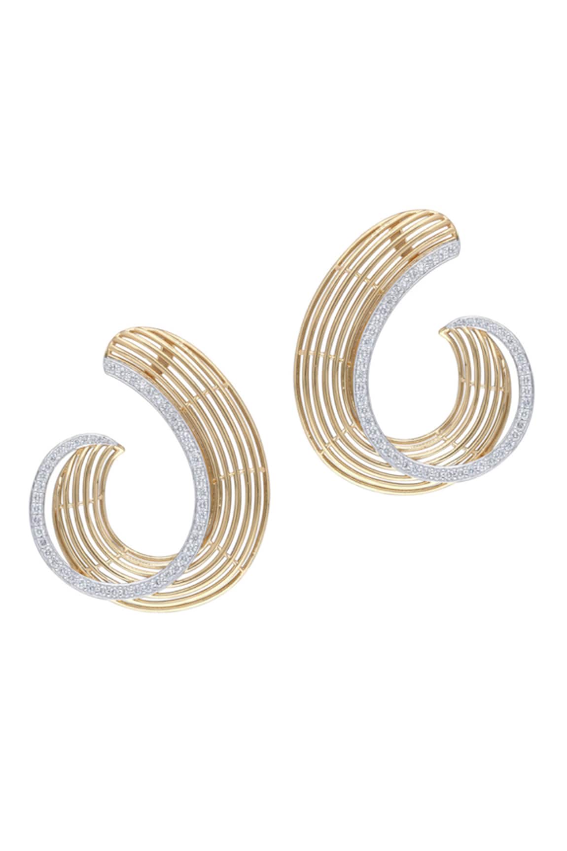 KAJ Fine Jewellery 18KT Yellow Gold Vicenza Diamond C-Clip Earrings