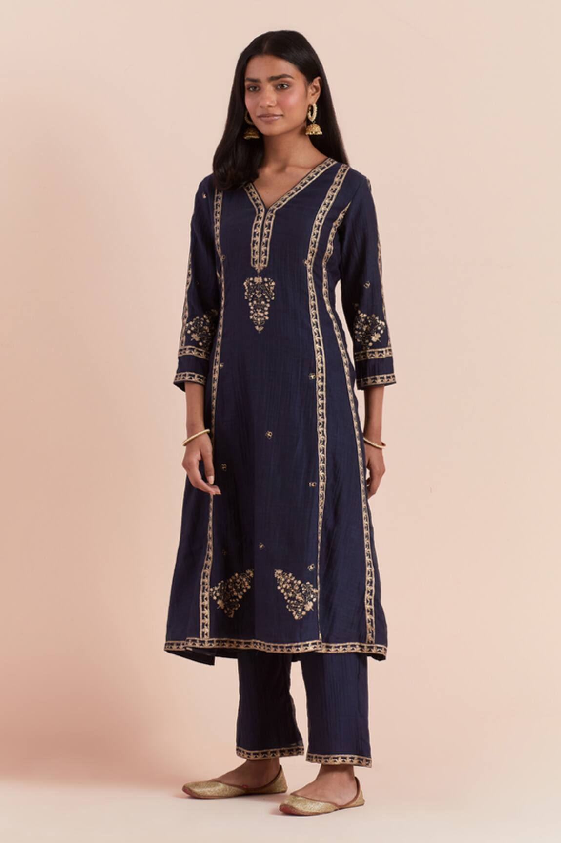 Priya Chaudhary Chanderi Block Printed Kurta