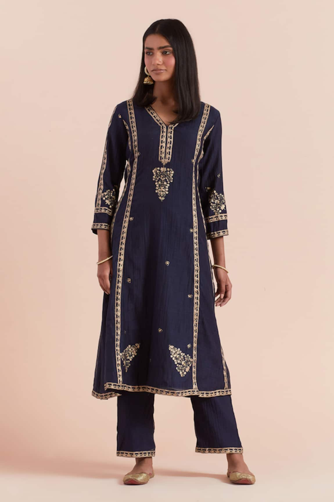 Priya Chaudhary Chanderi Border Printed Pant