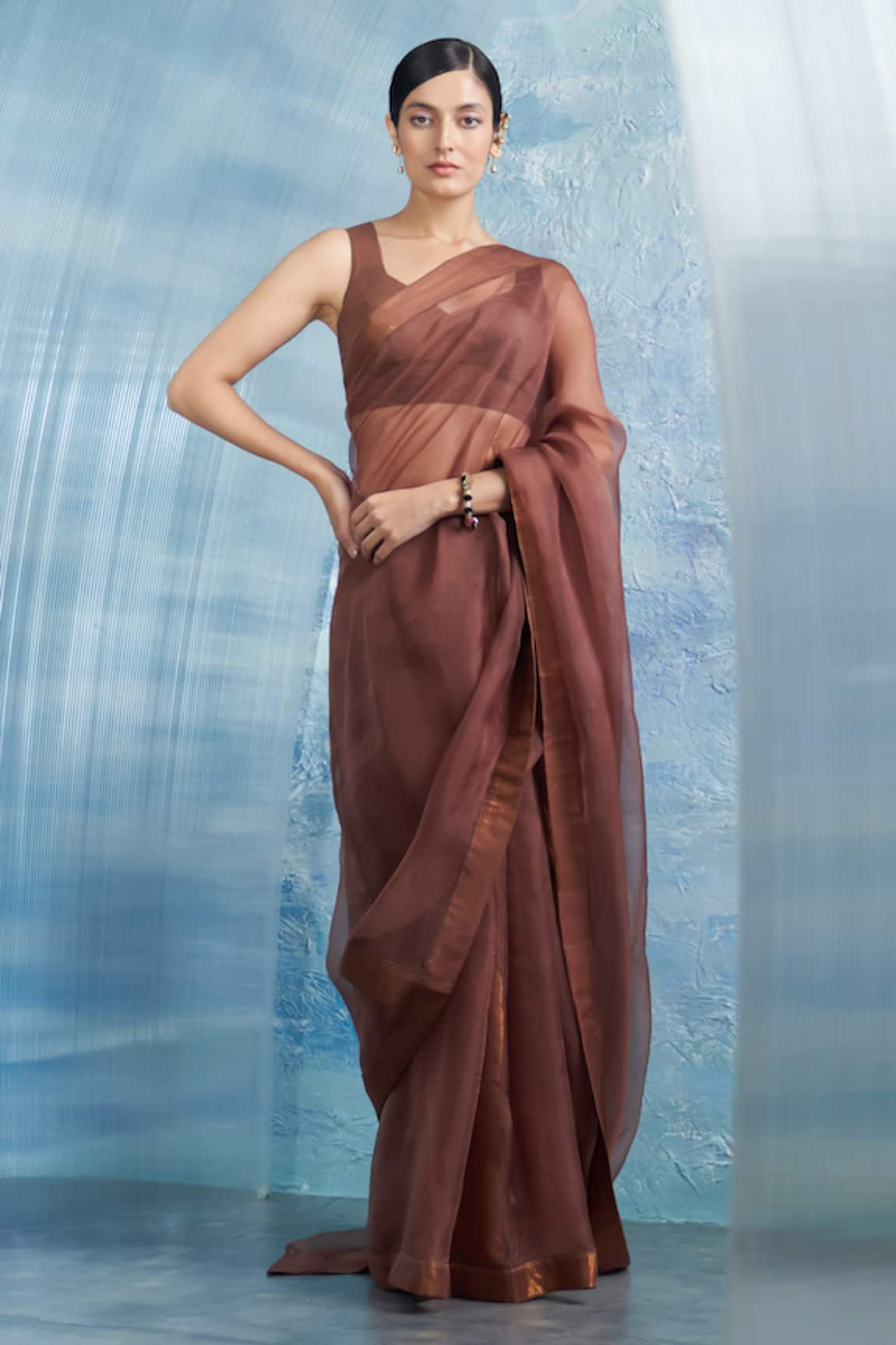 Charkhee Woven Saree With Blouse