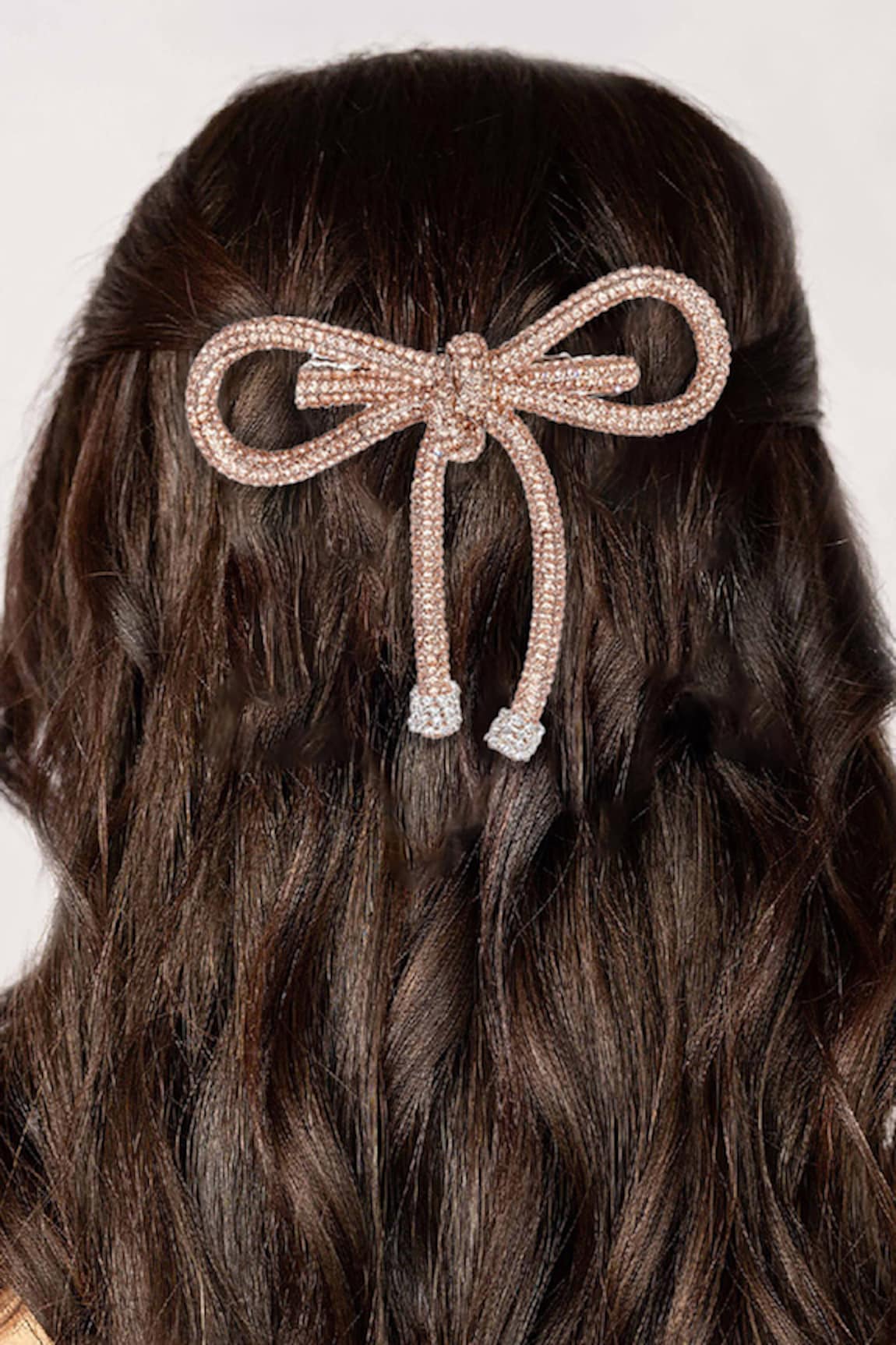 Hair Drama Co Crystals Embellished Satin Hair Bow