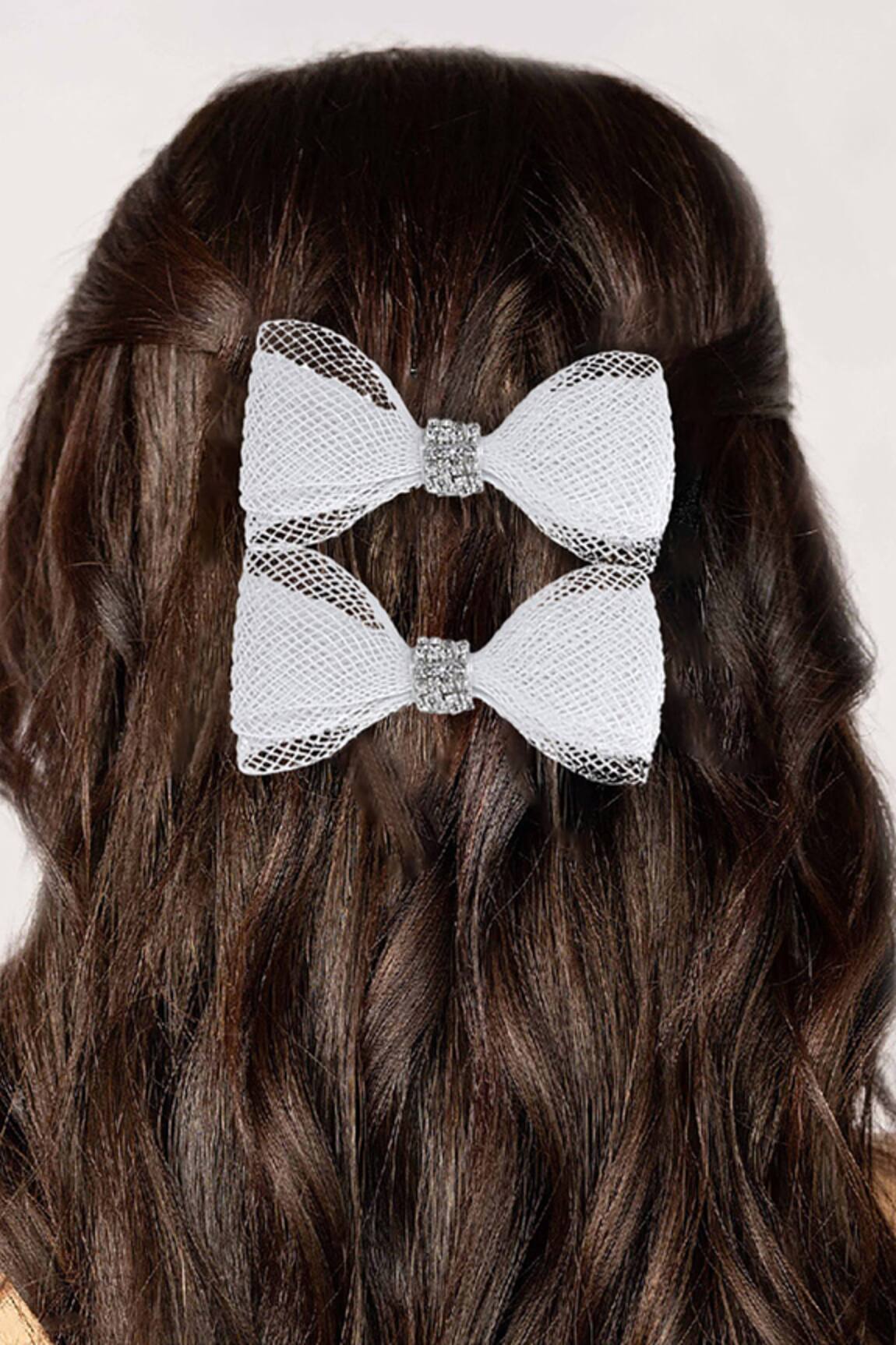 Hair Drama Co Crystal Embellished Hair Bows - Set of 2