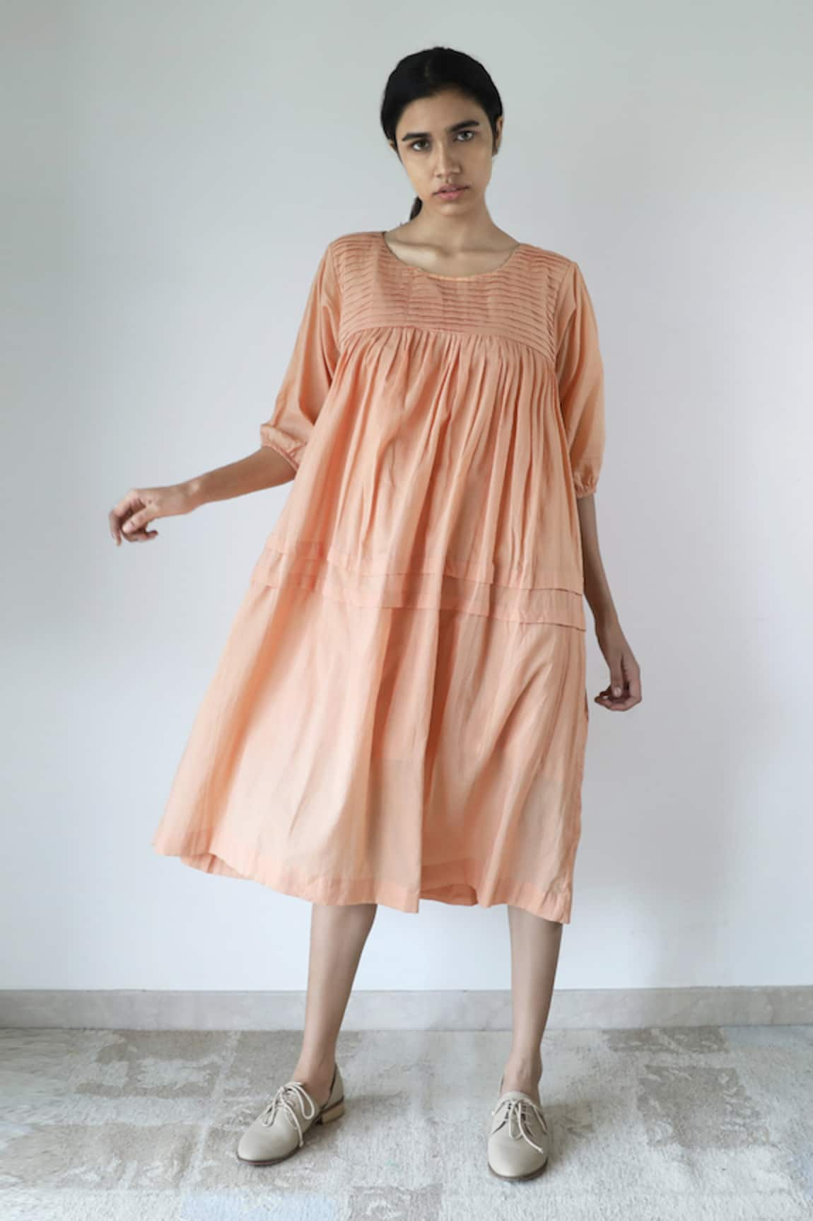 Merakus Pleated Yoke Dress