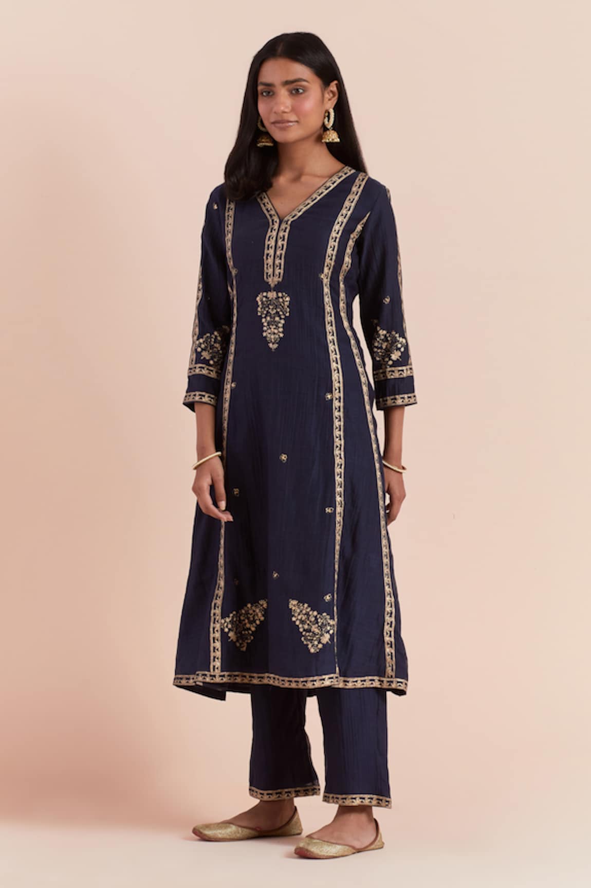 Priya Chaudhary Chanderi Printed Kurta & Pant Set