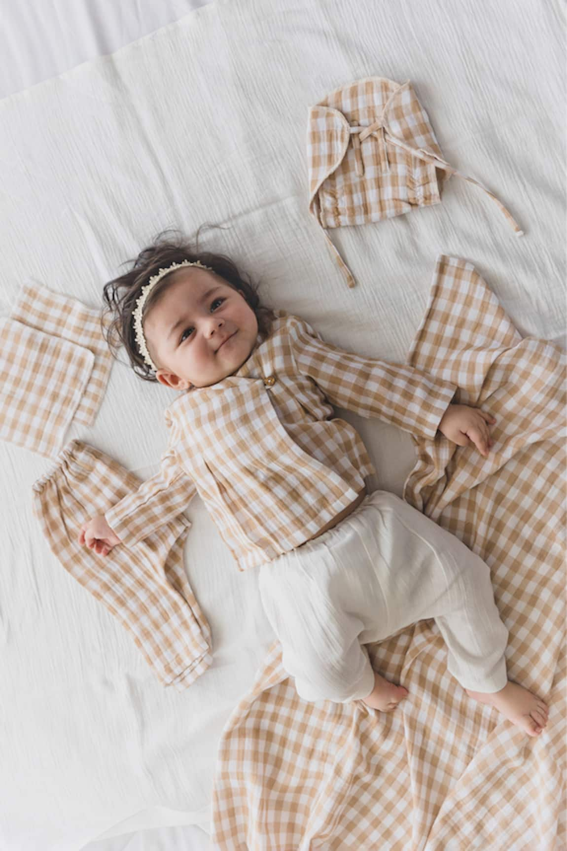 Tiber Taber Bundle Of Joy Checkered Jhabla Combo Set