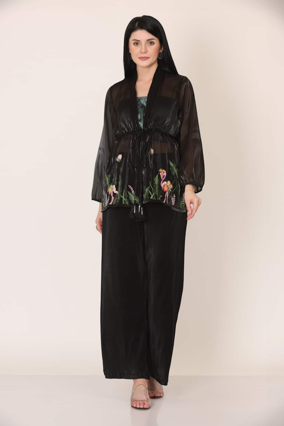 MIDORI BY SGV Floral Embroidered Top & Pant Set