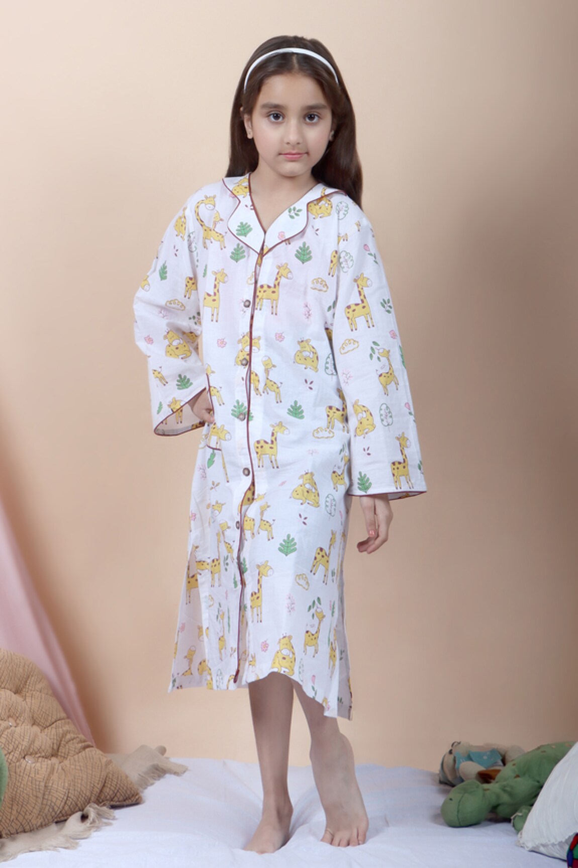 Kalp Wink Lazy Giraffe Print Dress