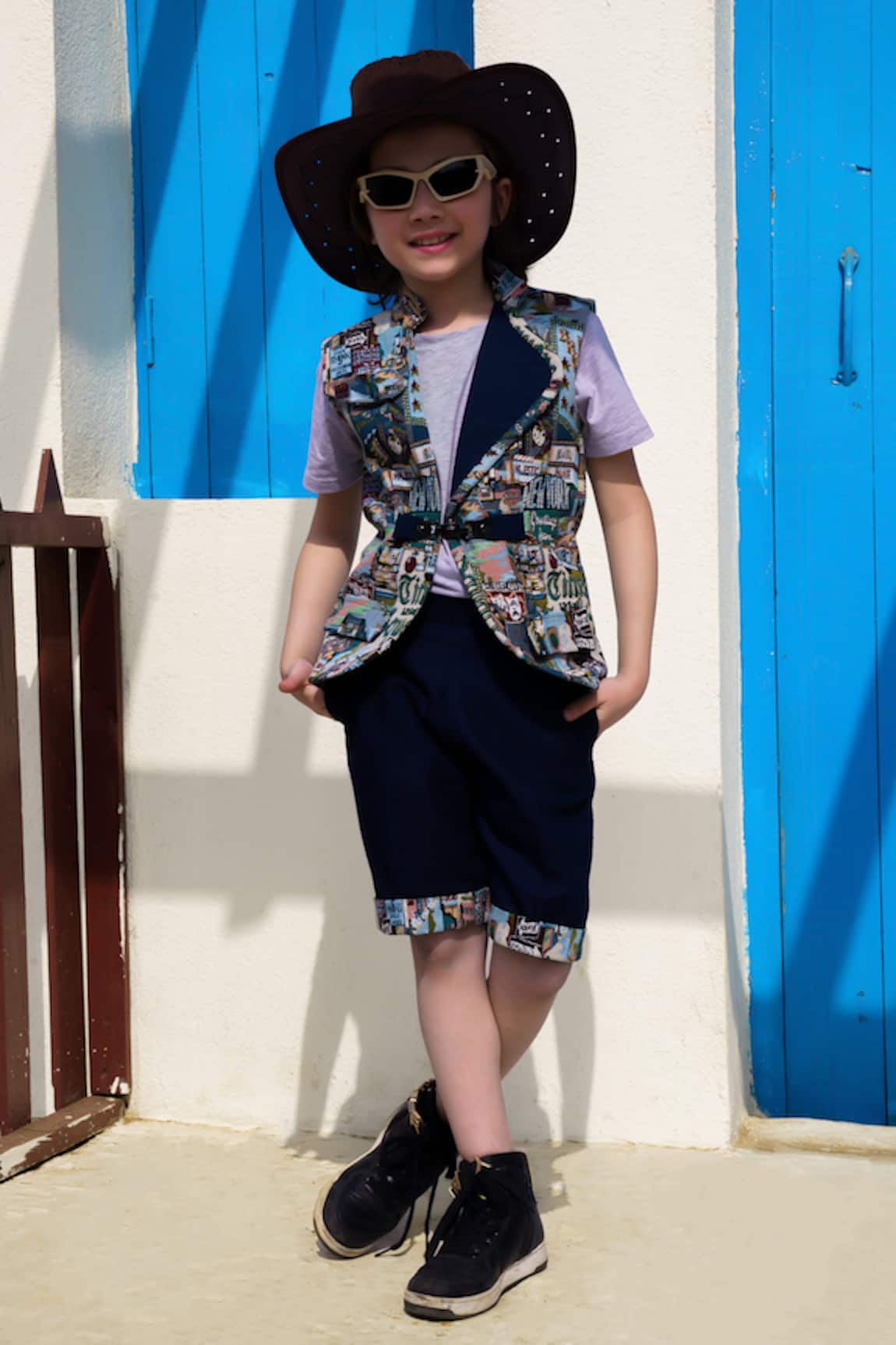 Hoity Moppet City Chic Woven Waistcoat & Shorts Set