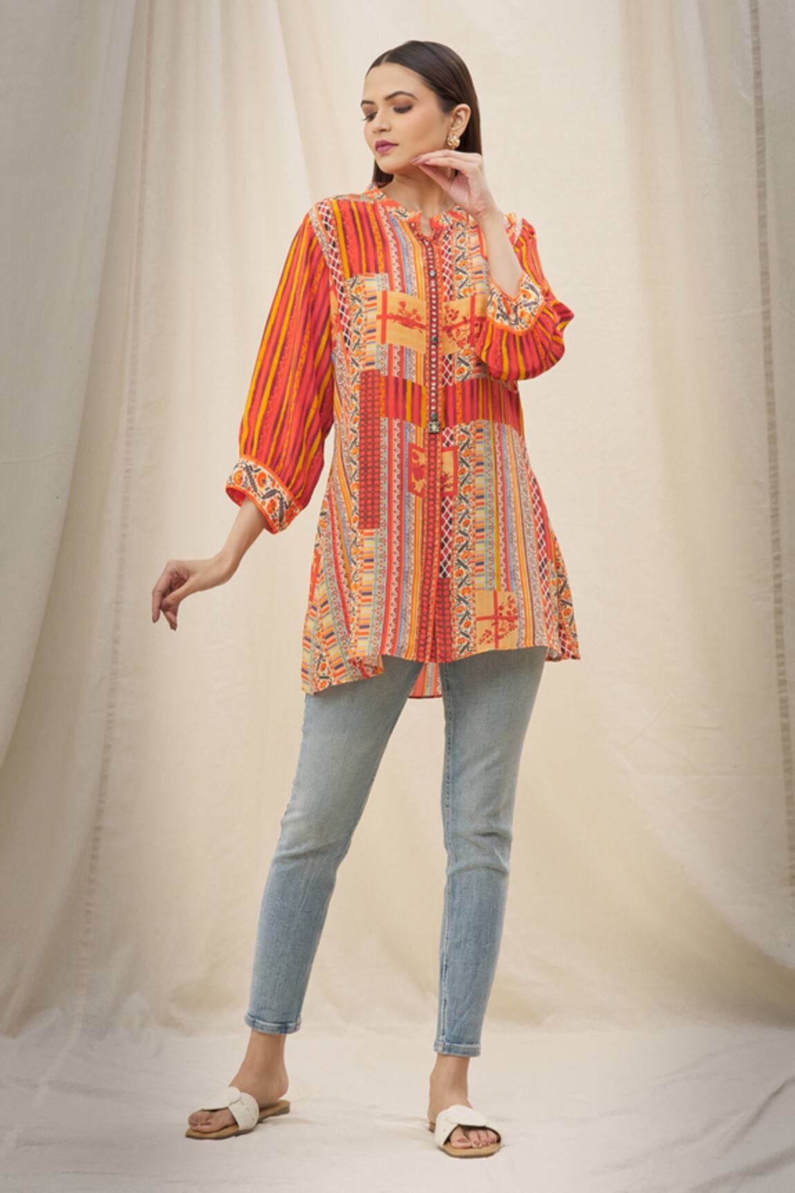 Khwaab by Sanjana Lakhani Tribal Print Short Tunic