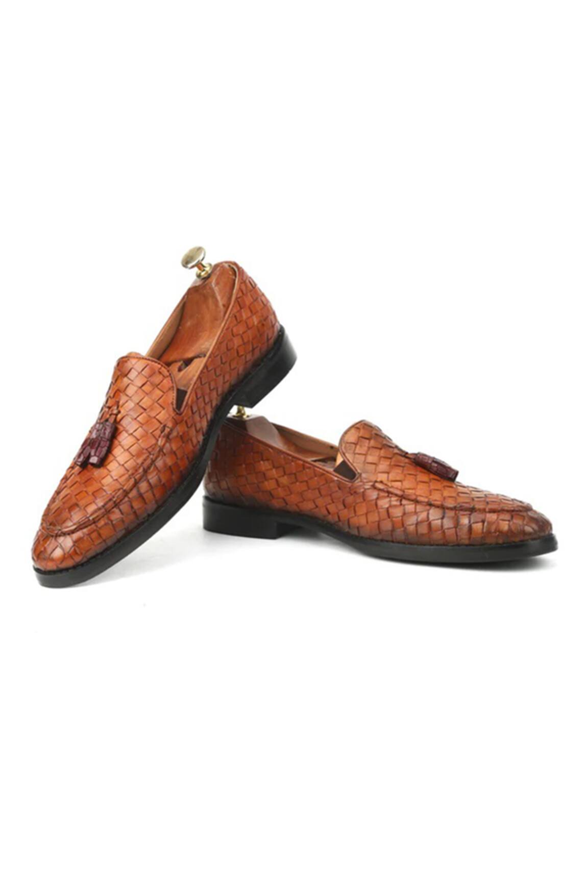 Ivrah Brown Basket Weave Slip Ons 