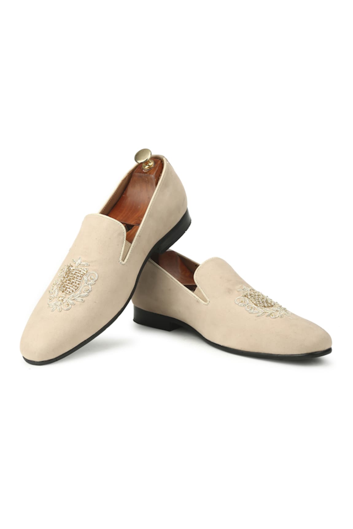 IVRAH Santino Zardosi Embroidered Slip Ons