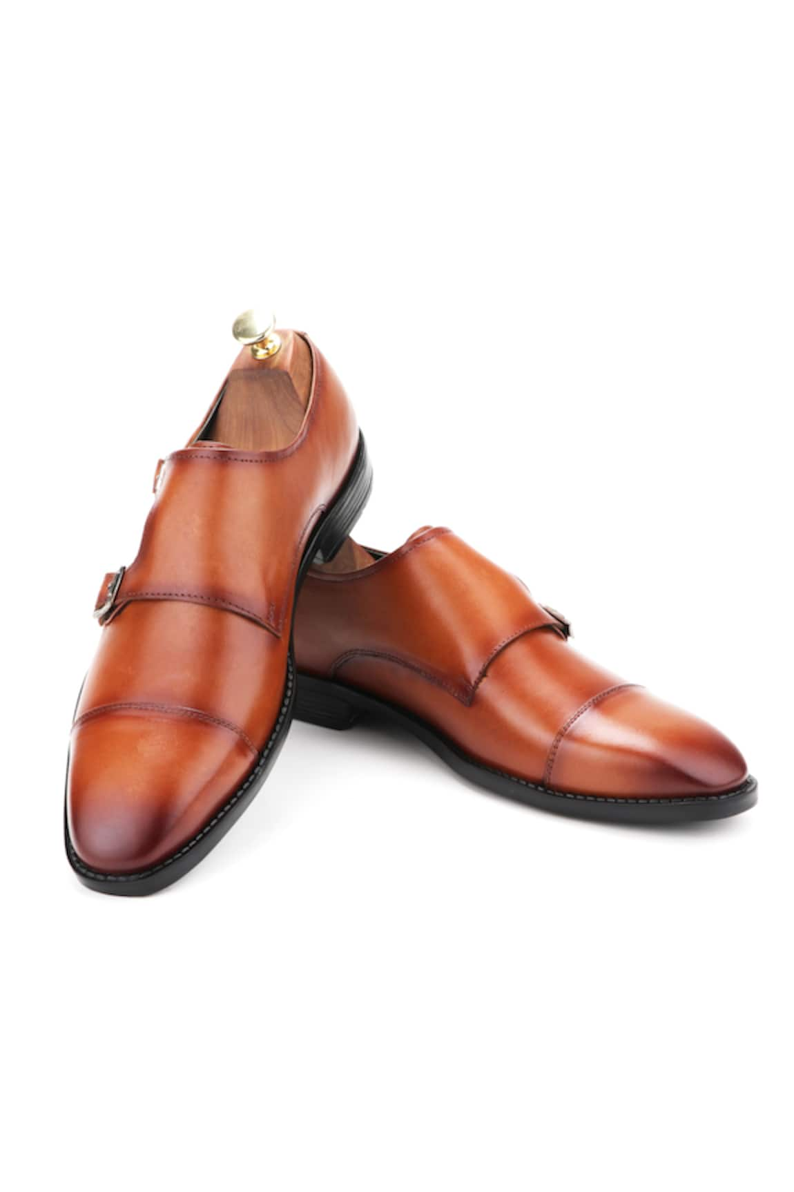 IVRAH Anzio Monk Double Strap Leather Shoes