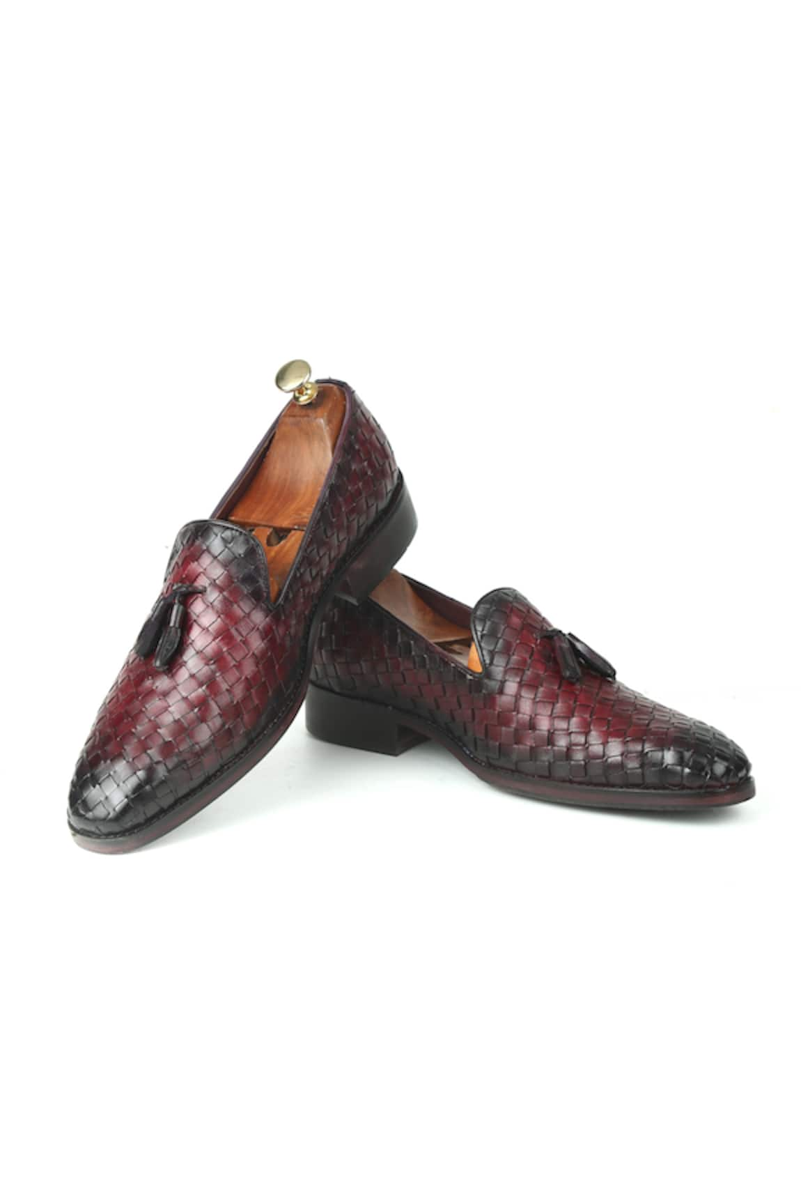 IVRAH Lucas Bordo Basketweave Slip On Shoes