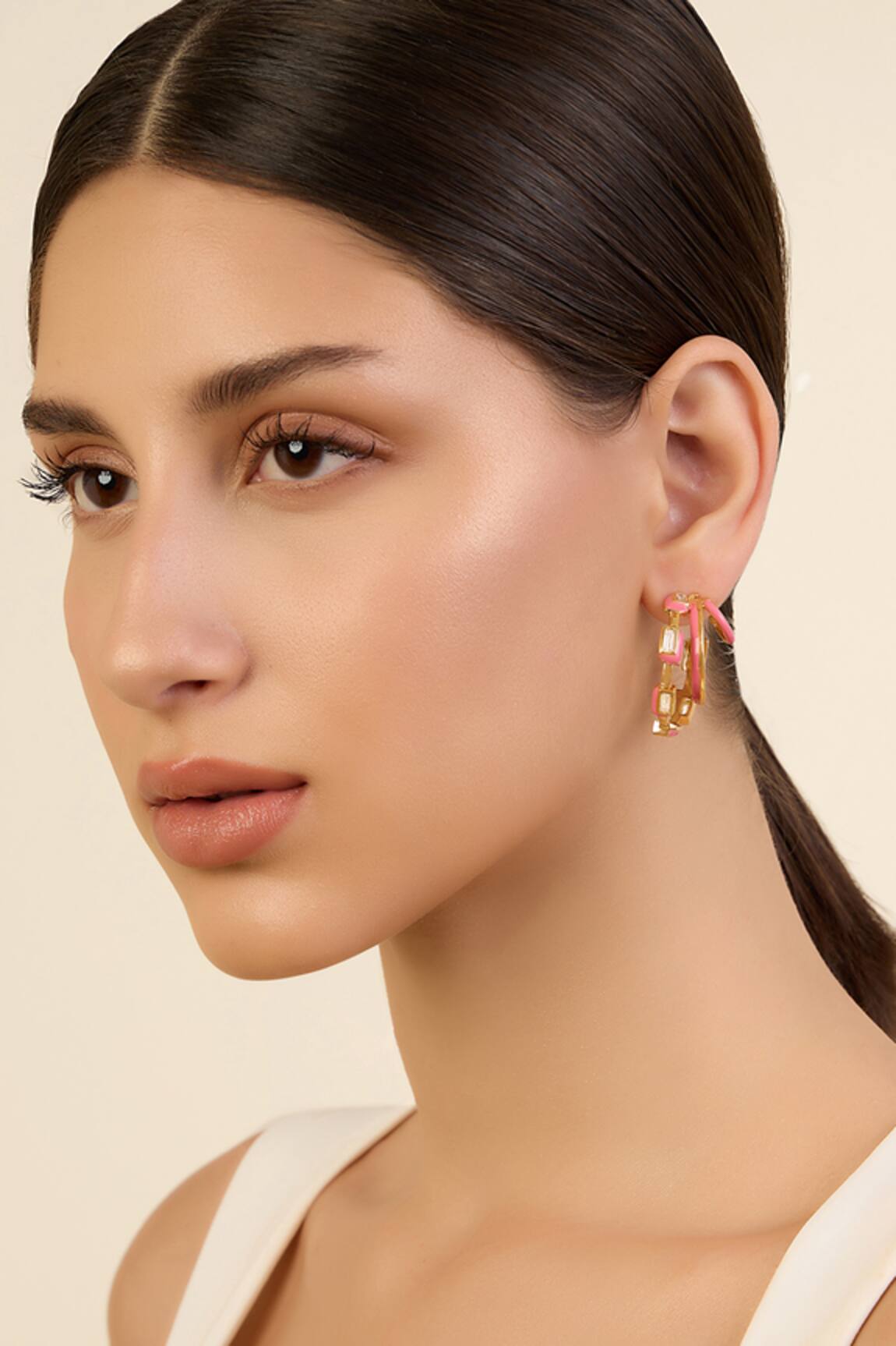 Isharya Triple Enamelled Hoops