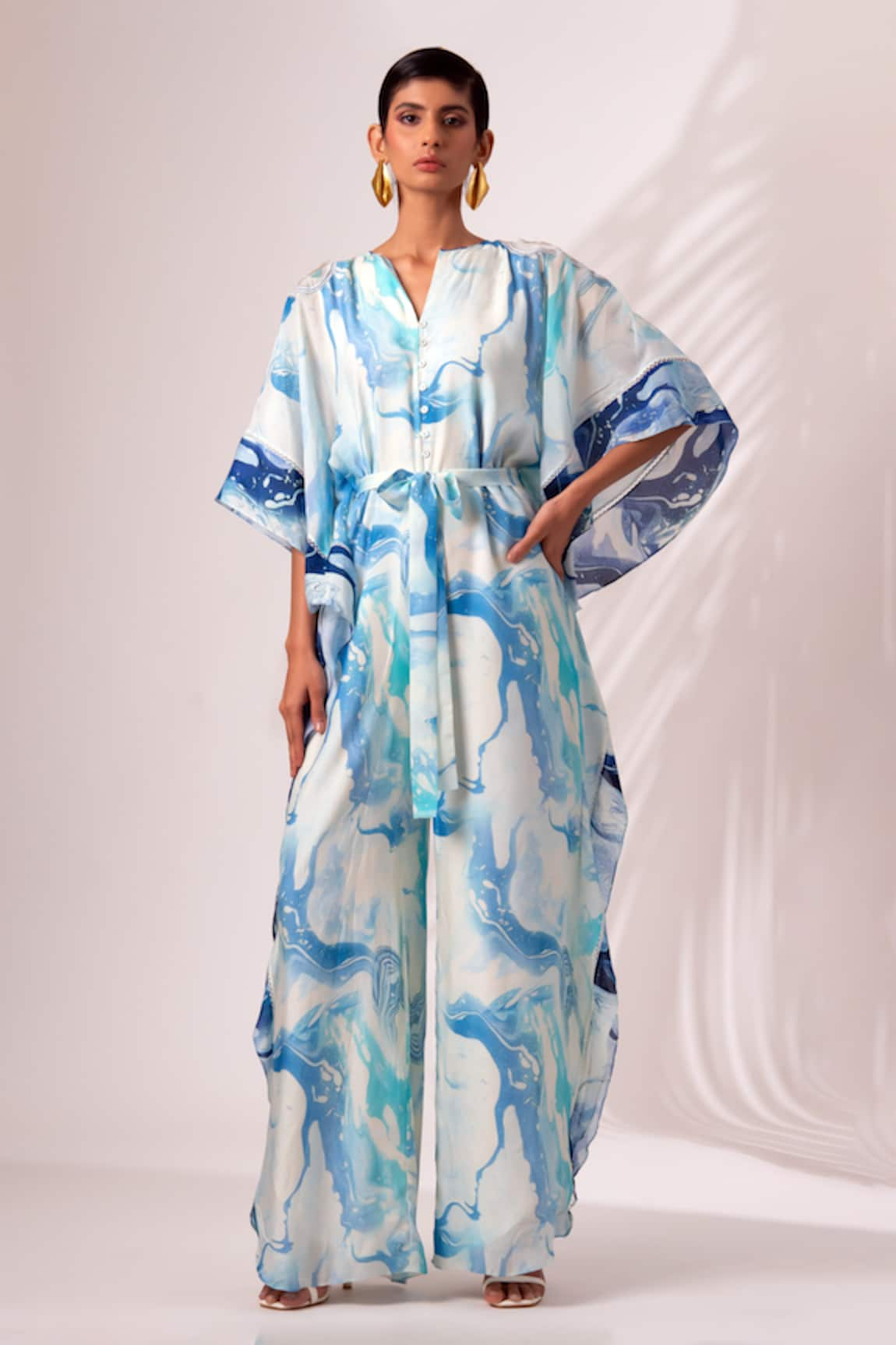 Madder Much Dakota Marble Tide Print Kaftan Jumpsuit