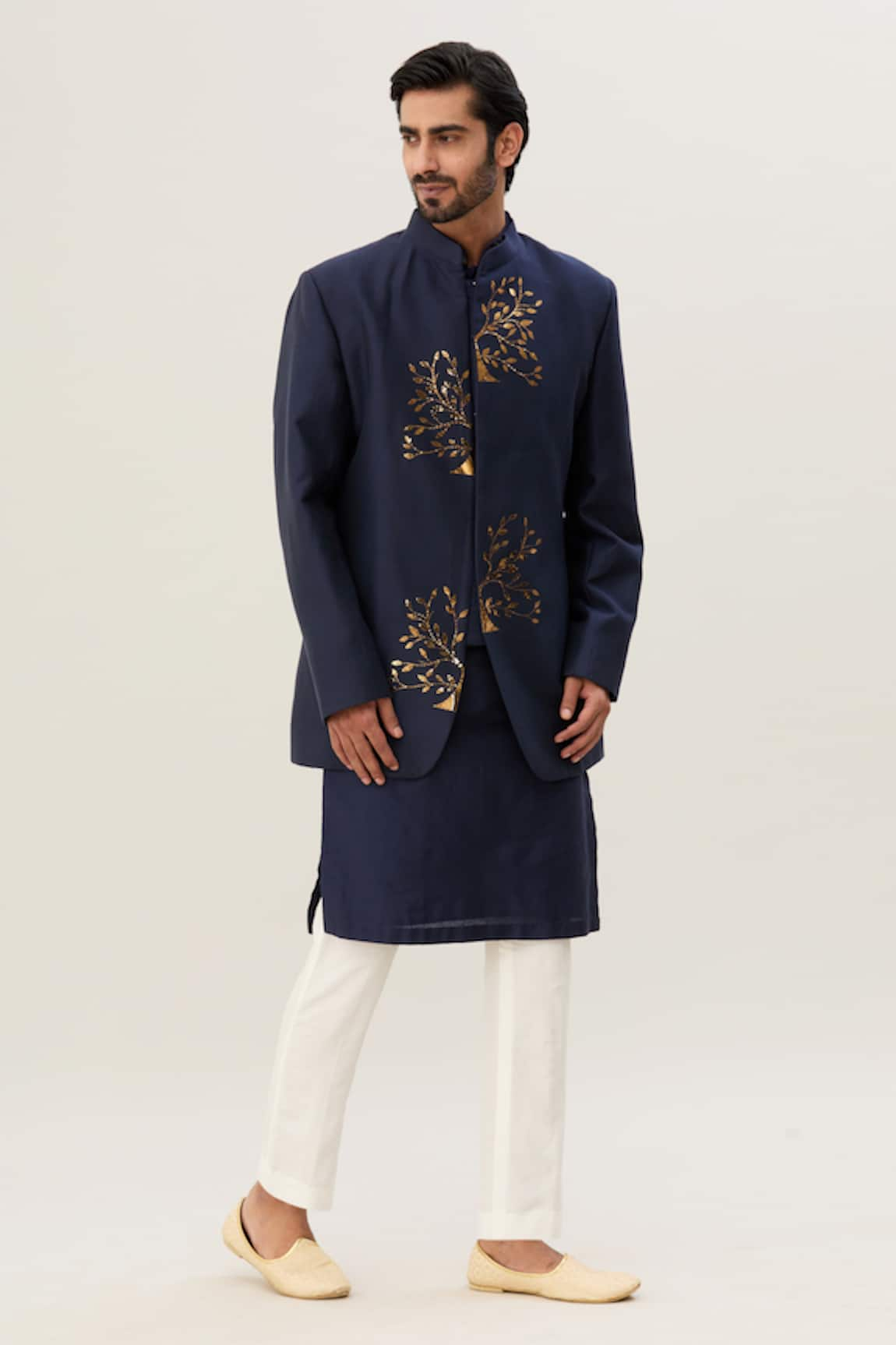 DiyaRajvvir 3D Embroidered Bundi Kurta Set