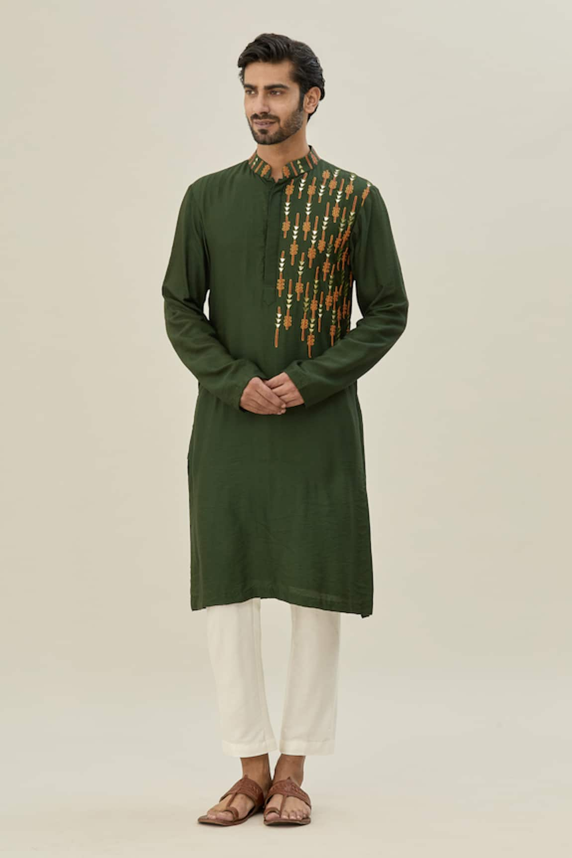 DiyaRajvvir Placement Embroidered Kurta & Pant Set