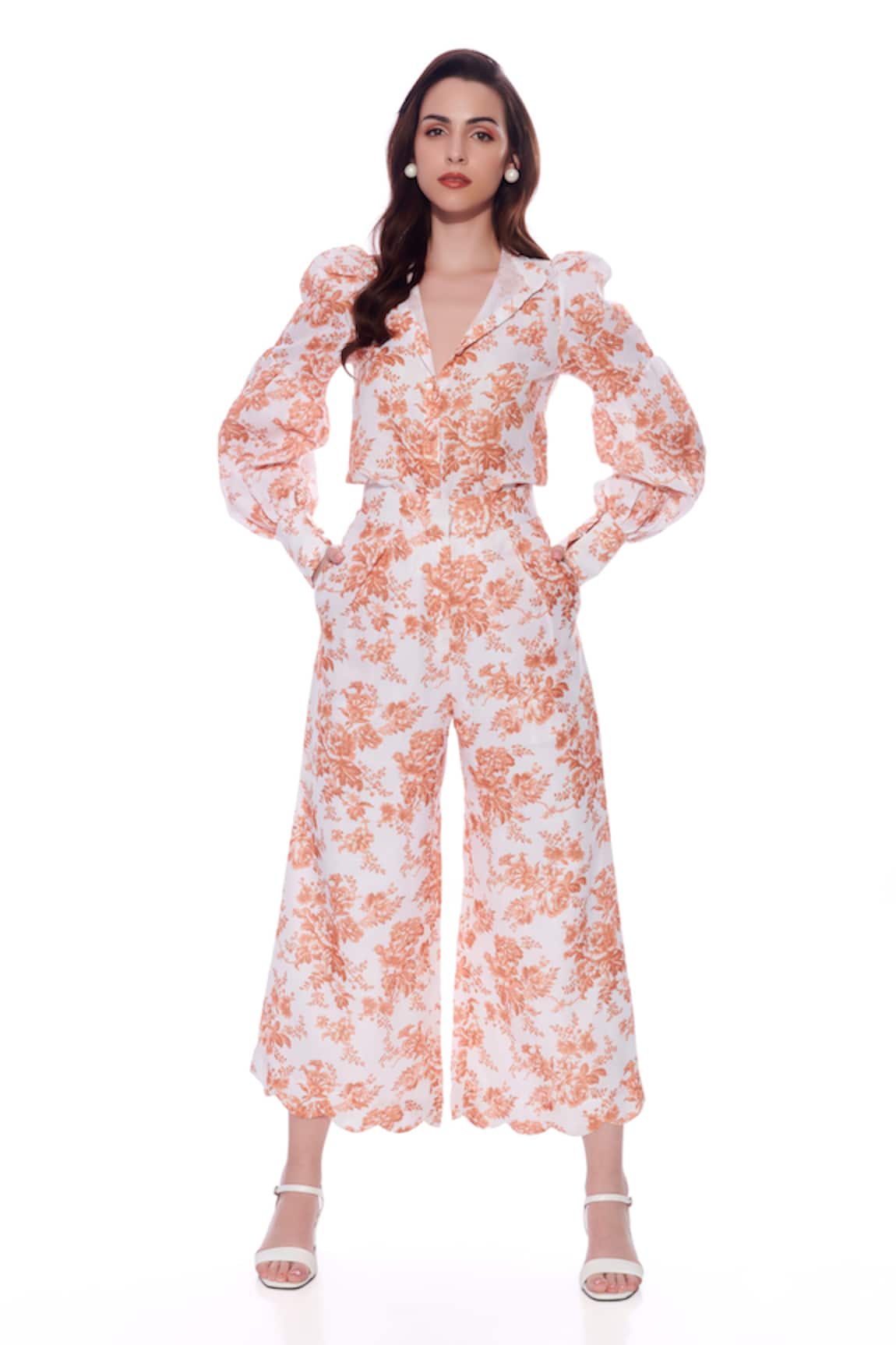 Verano by Tanya Magnolia Floral Print Linen Trouser