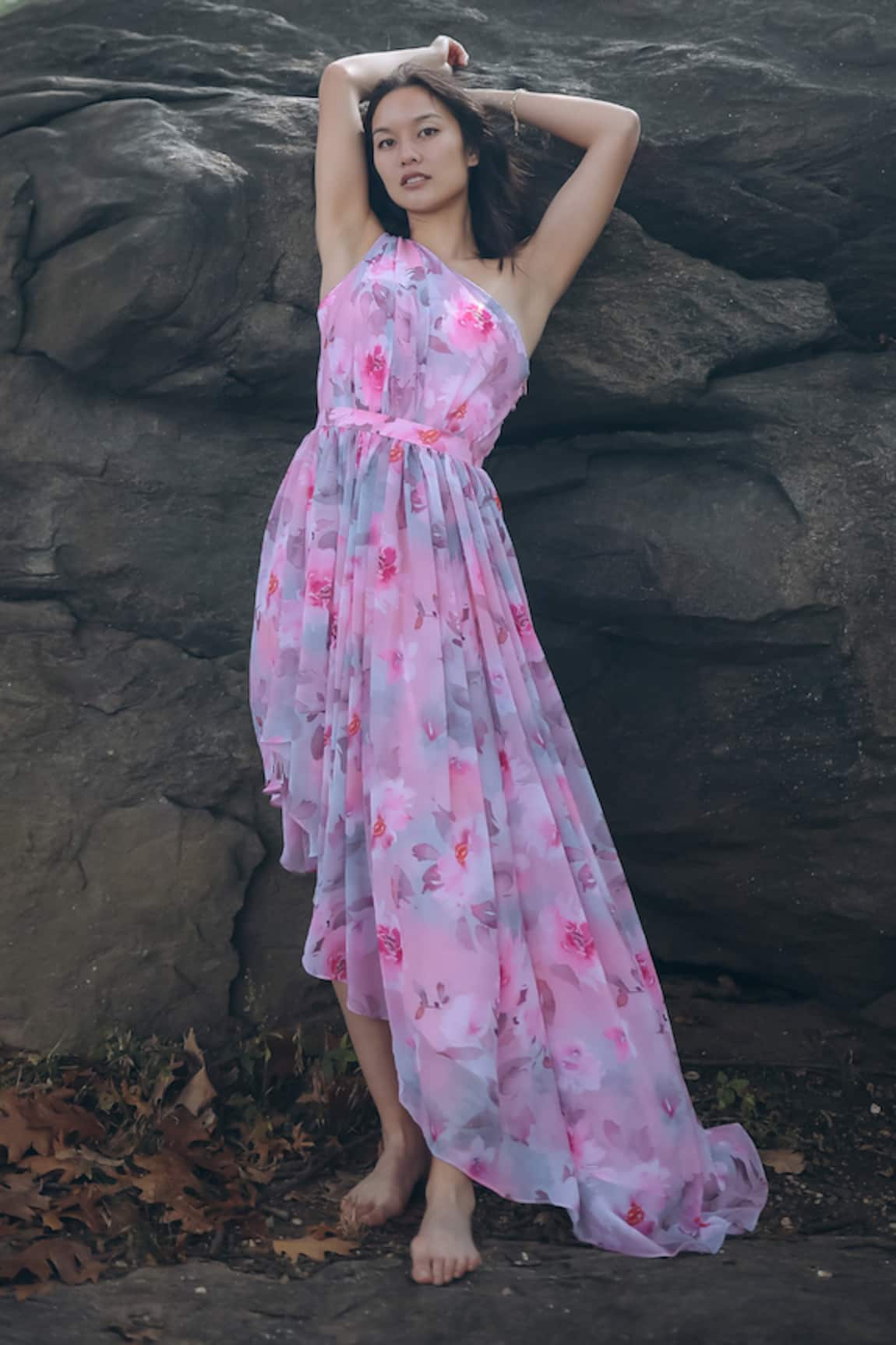 Verano by Tanya Mia Floral Print Off Shoulder Dress