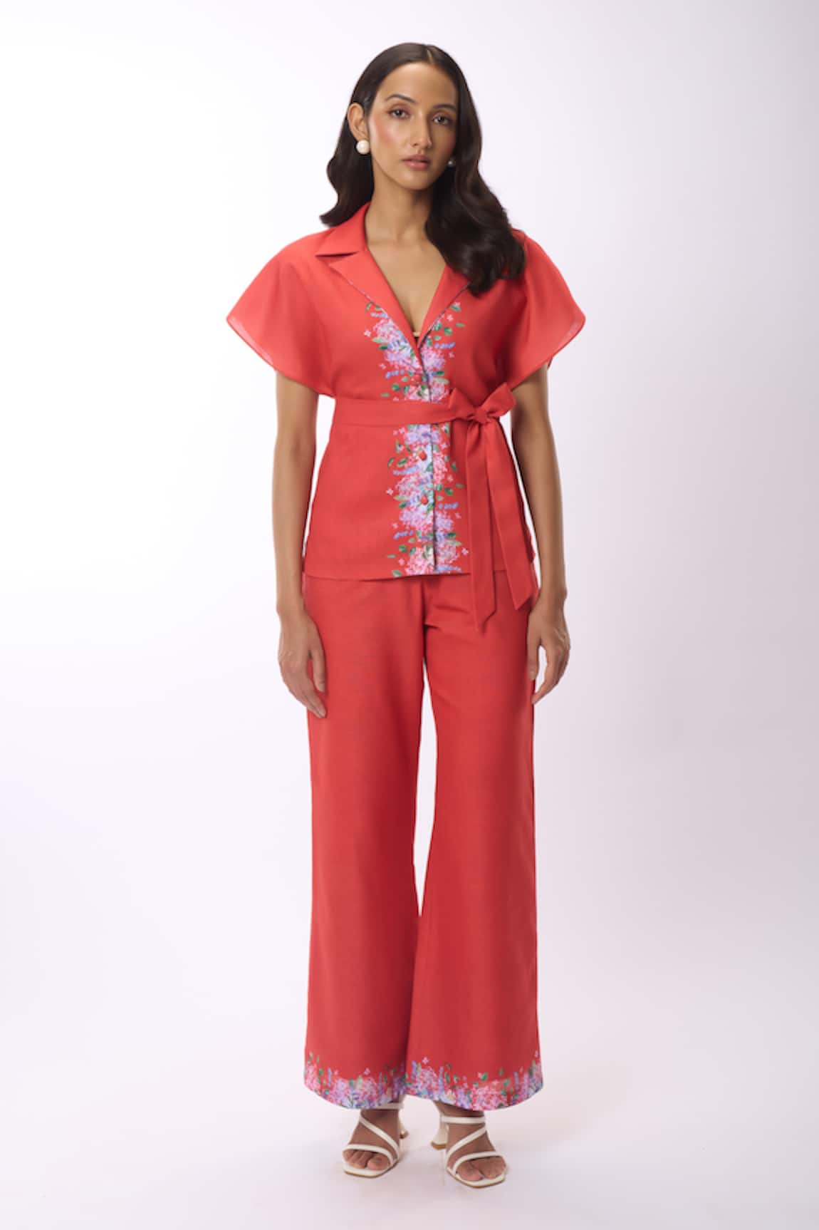 Verano by Tanya Zoella Floral Print Shirt With Belt