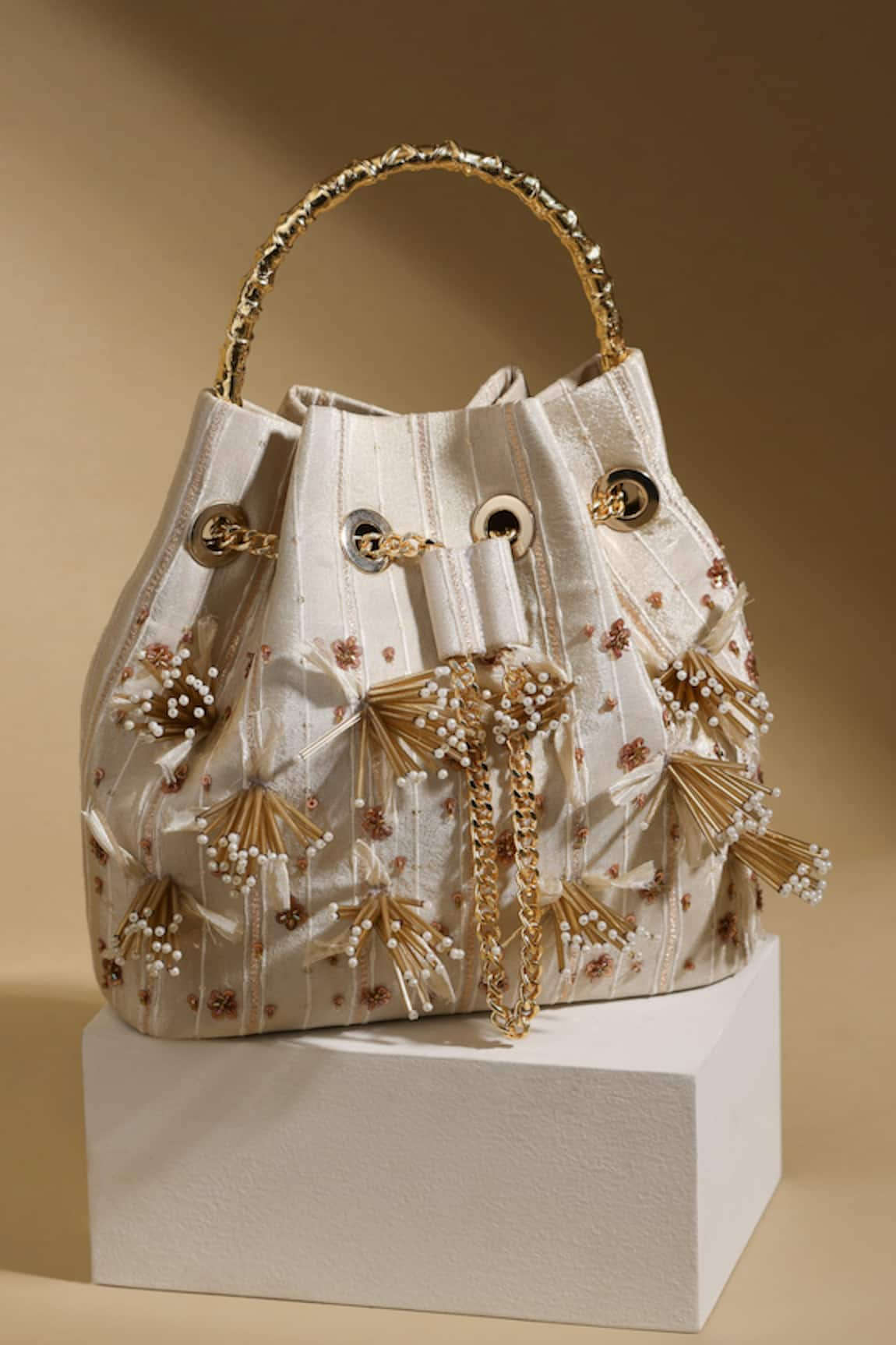 Be Chic Splash Embellished Bucket Bag