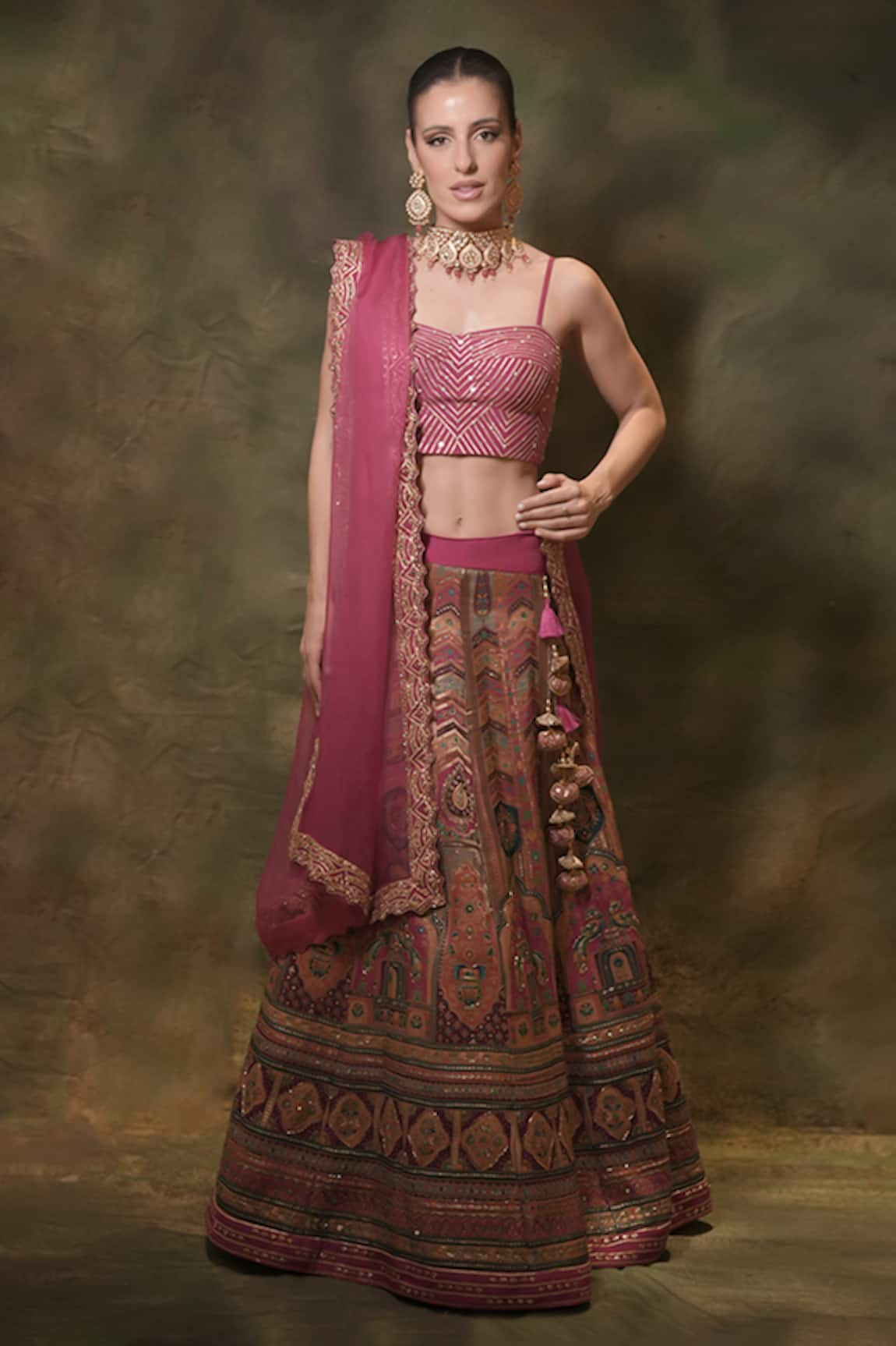 Archana Kochhar Jamdani Embroidered Lehenga Set