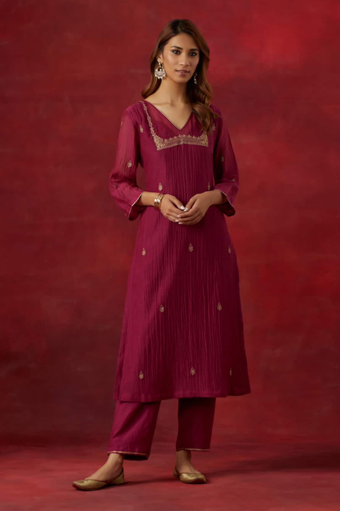 Ikshita Choudhary Hand Embroidered Kurta Pant Set