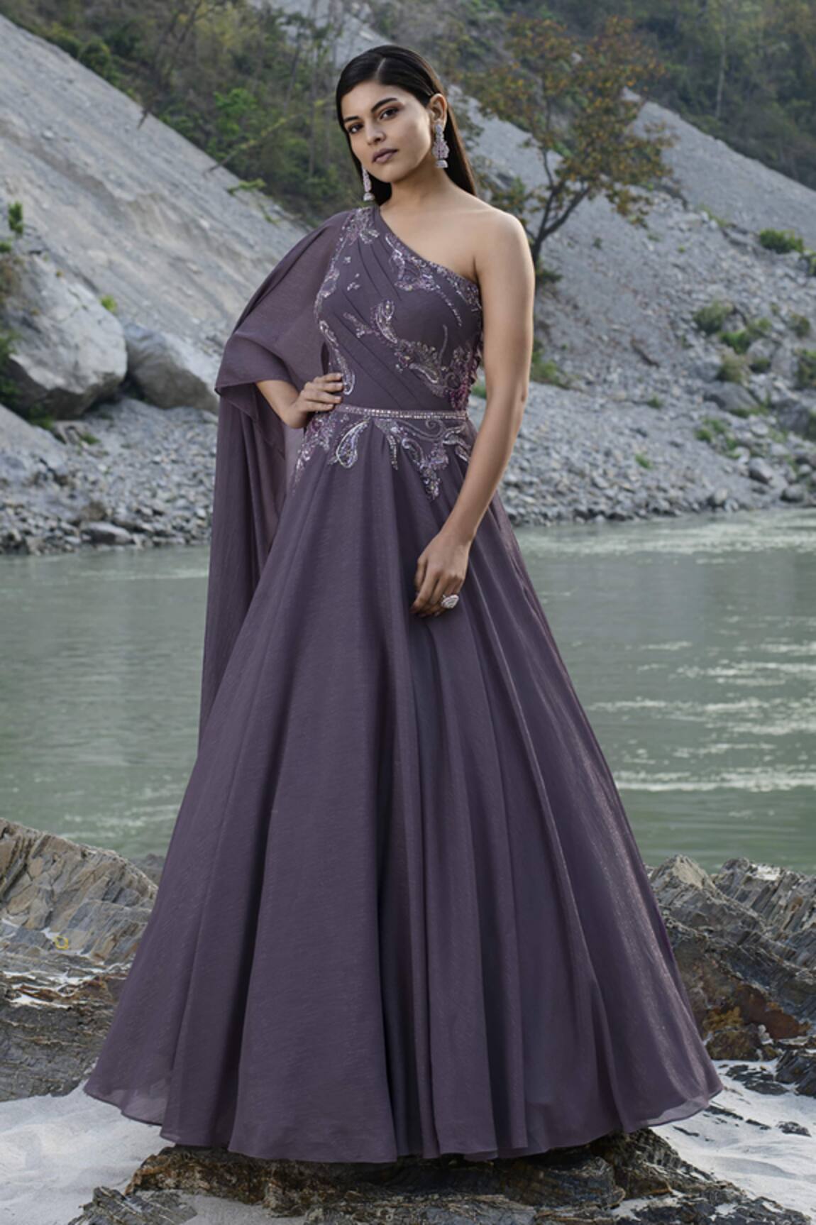 PRESTO COUTURE Paisley Embroidered Gown 