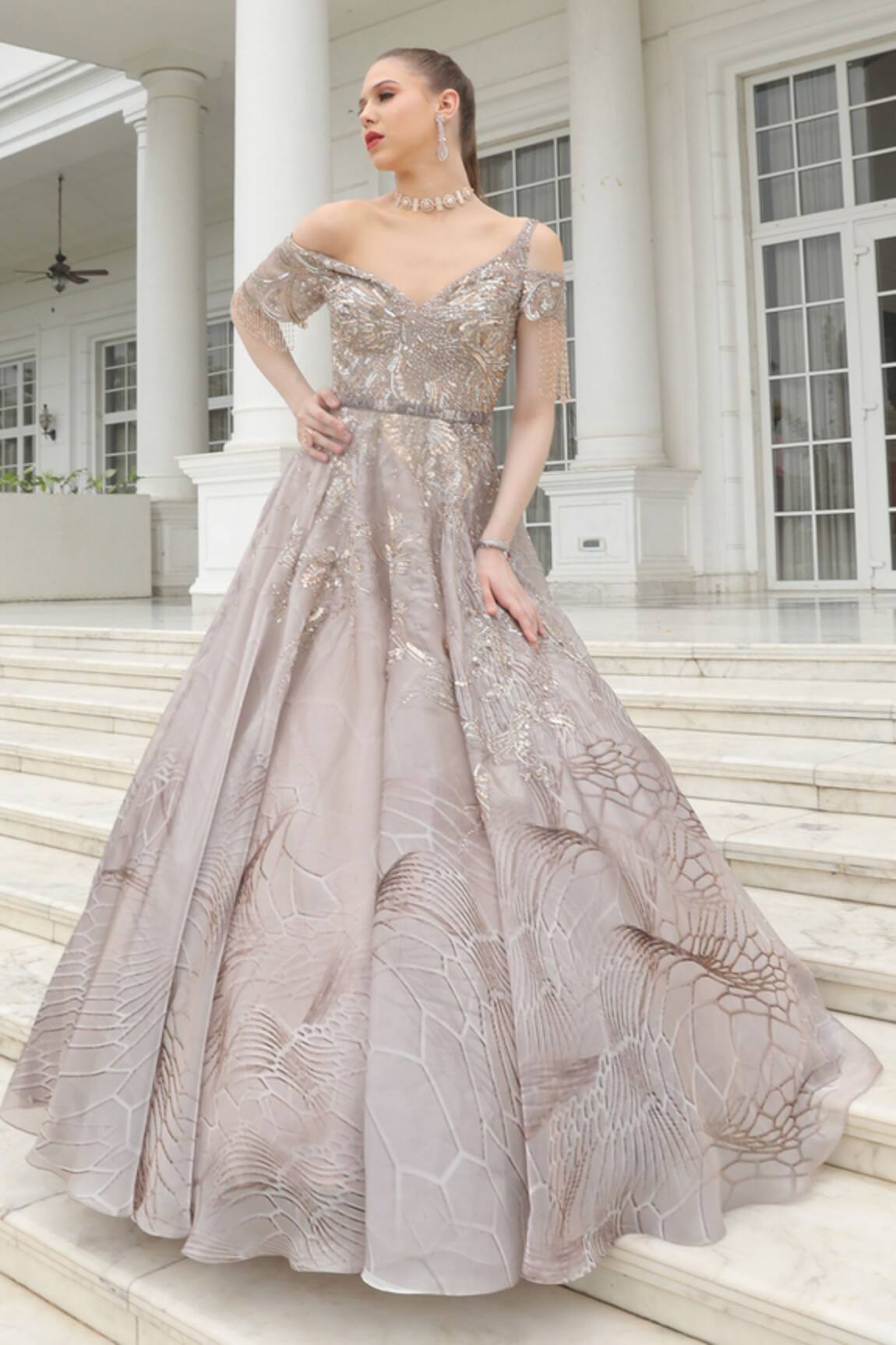 Presto Couture Crystal Embroidered Gown 