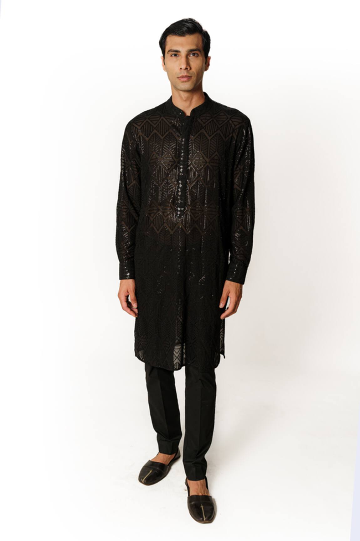 Rabani & Rakha Sequin Embroidered Kurta & Pant Set