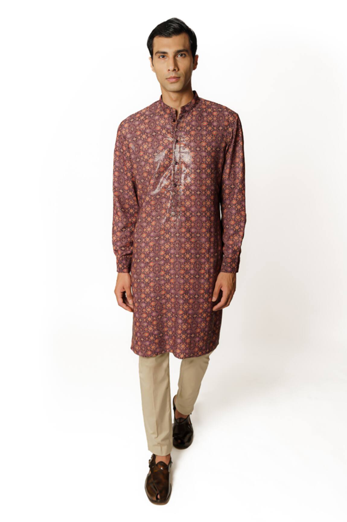 Rabani & Rakha Sequin Embroidered Straight Kurta & Pant Set