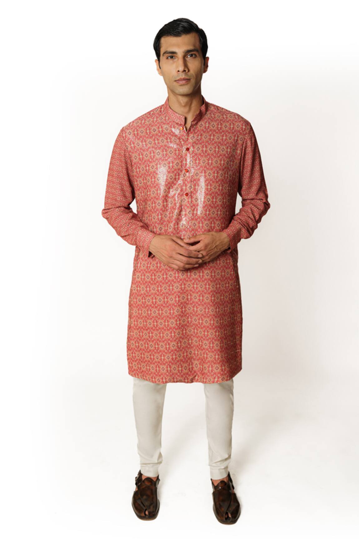 Rabani & Rakha Straight Embroidered Kurta & Pant Set