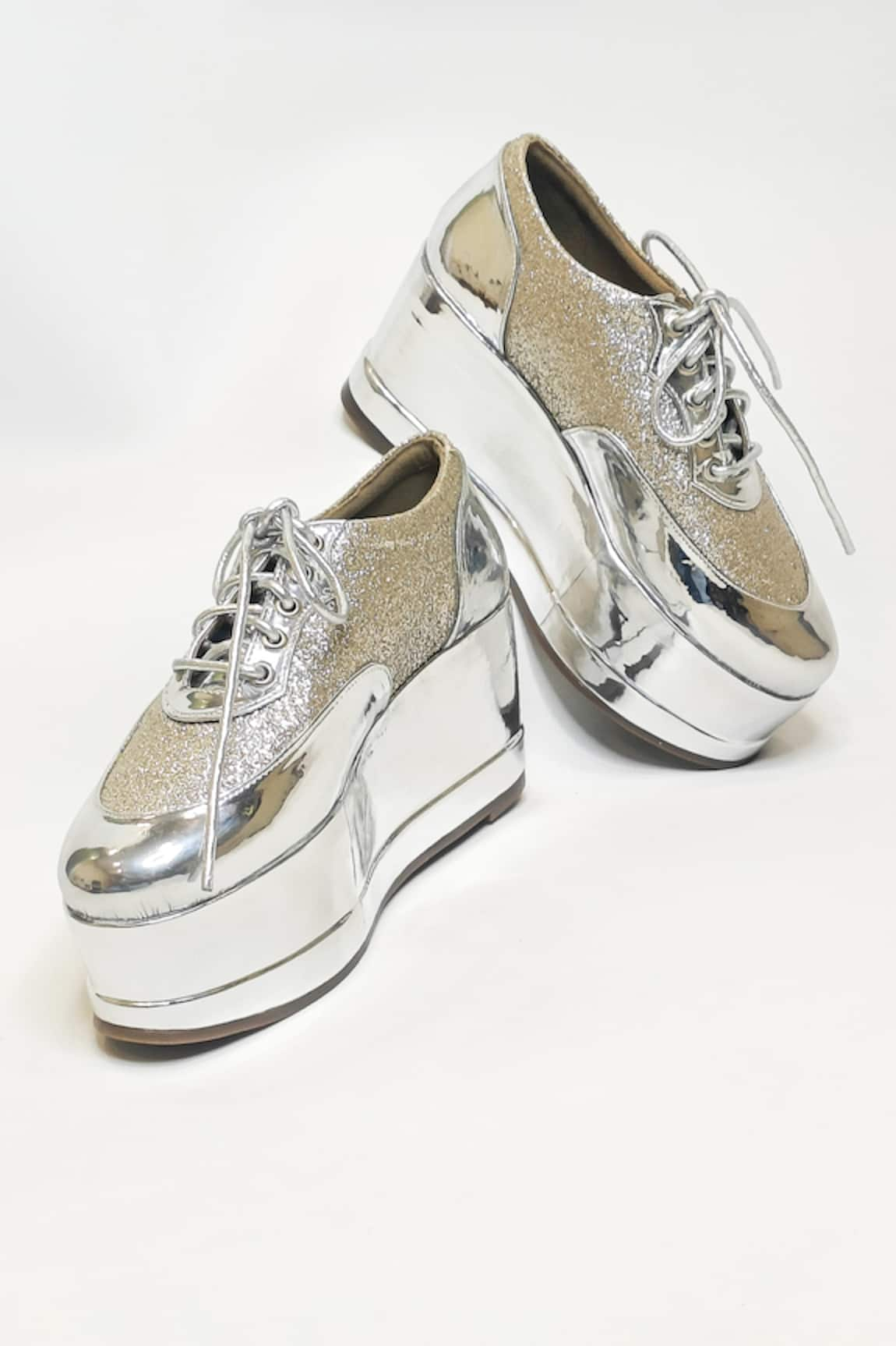 THE ALTER Shimmer Embellished Sneaker Wedges