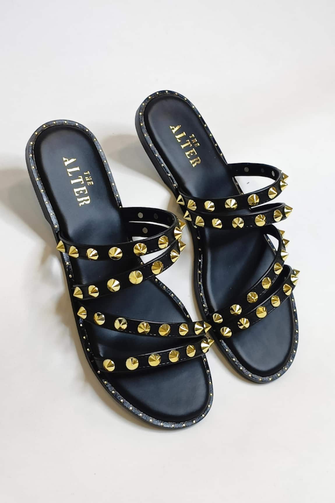 THE ALTER Studded Strappy Flats