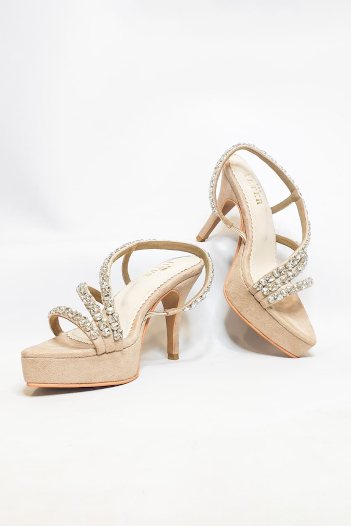 THE ALTER Kiara Embellished Platform Stilettos