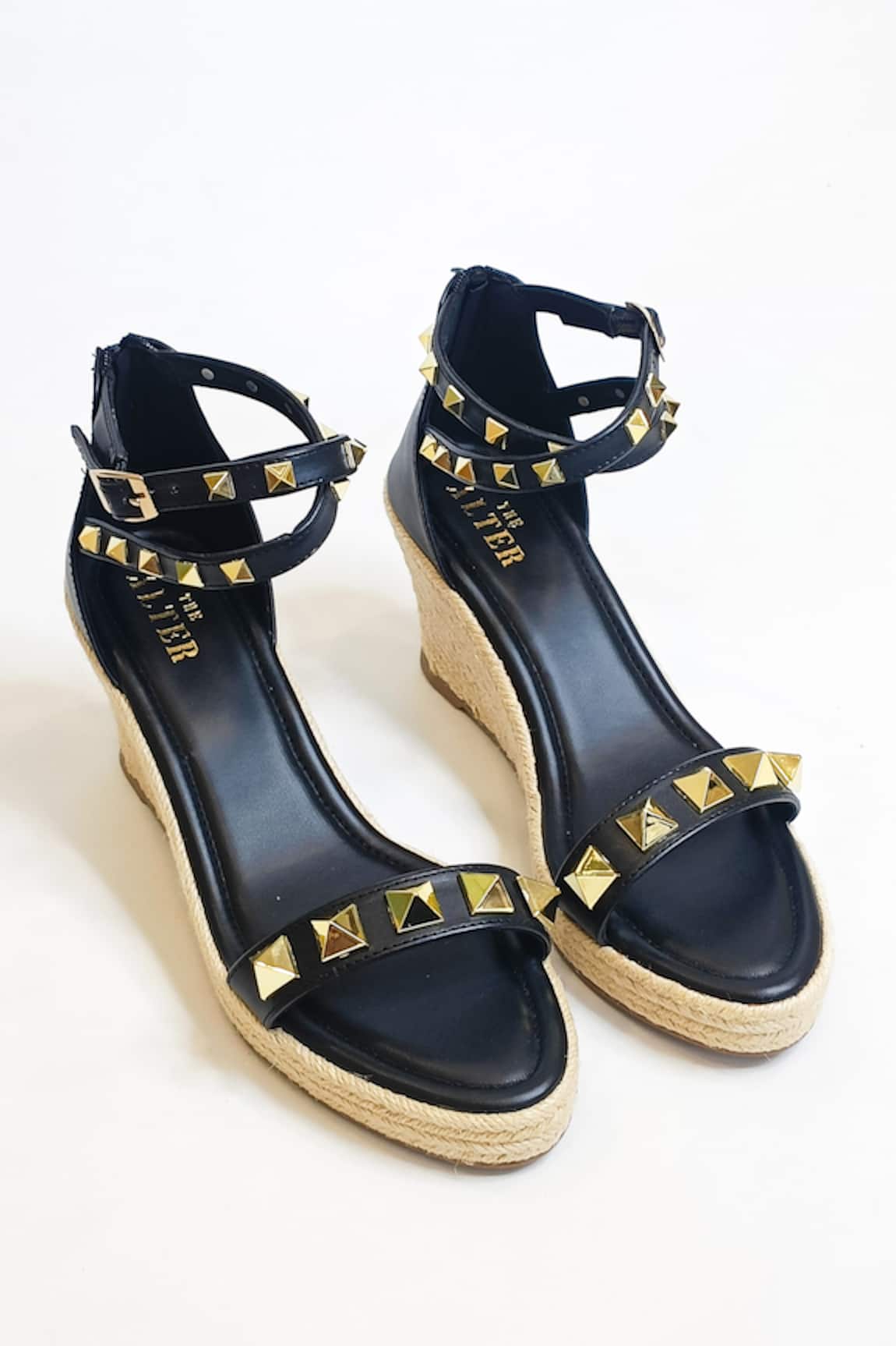 THE ALTER Studded Strappy Wedges
