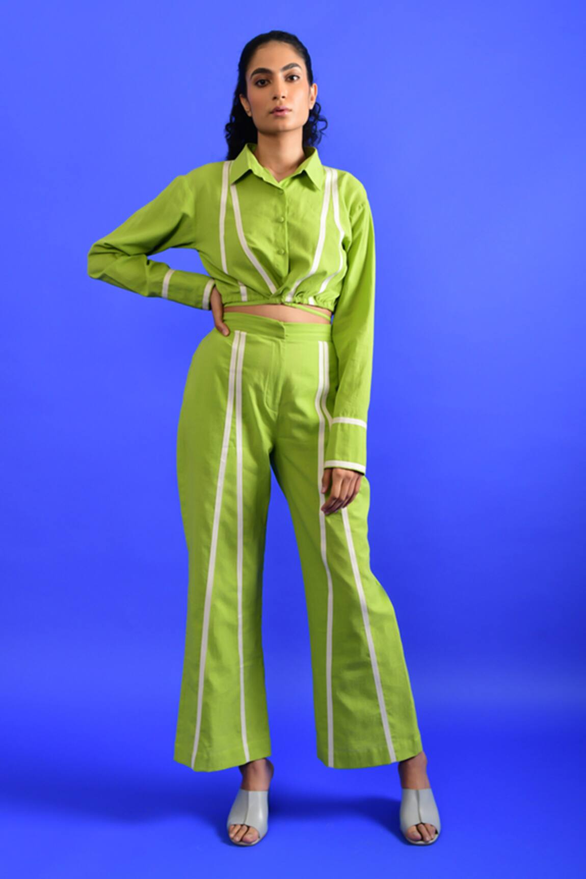 Rias Jaipur Contrast Panel Pattern Top With Pant 