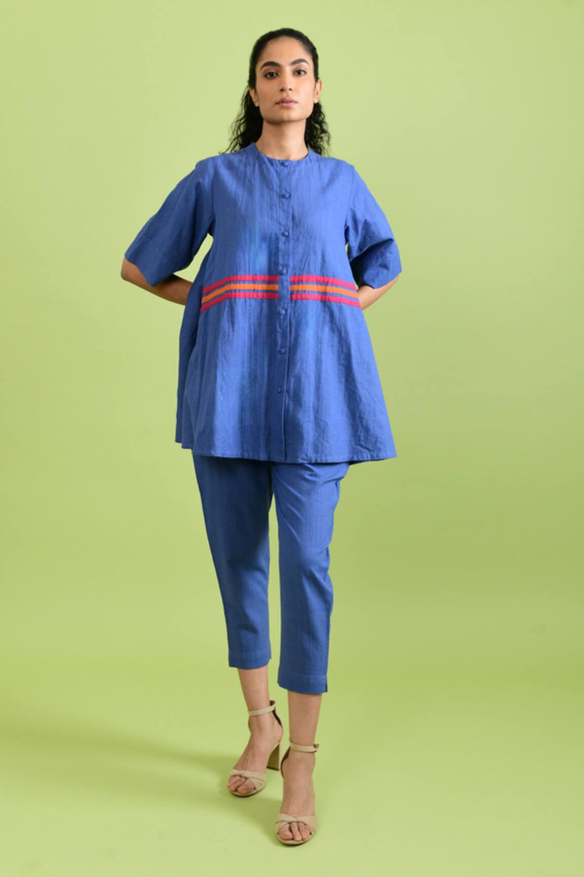 Rias Jaipur Simply Handwoven Cotton Long Top With Pant 