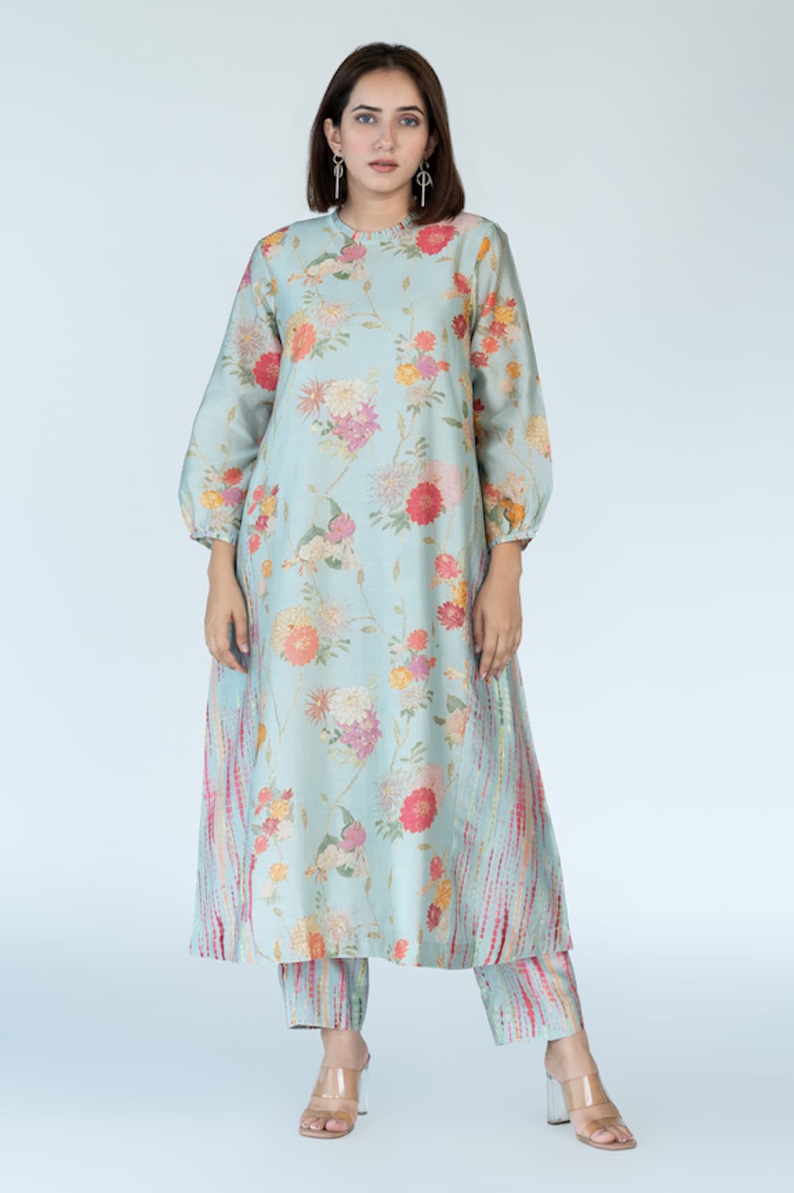 Meghna Panchmatia Bloom Garden & Shibori Print Kurta Pant Set