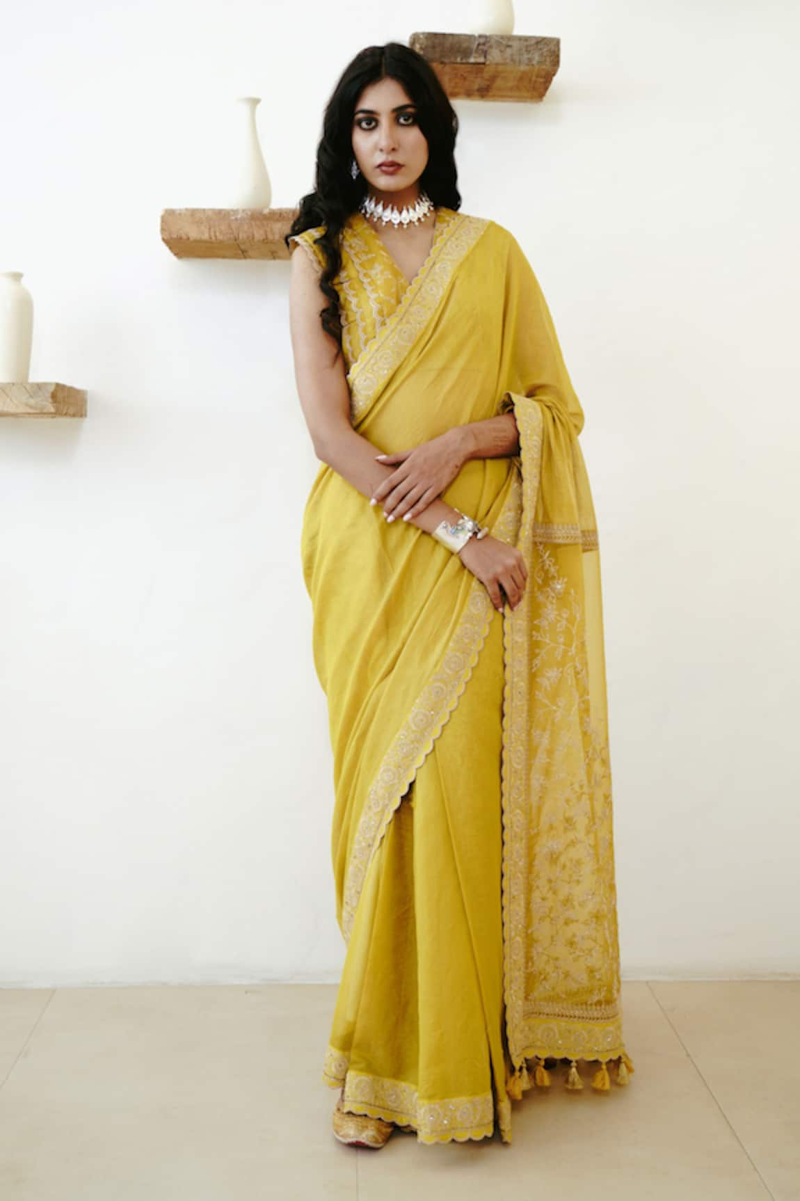 WABI SABI BY ANSHUM-RITESH Bloom Dori Embroidered Saree With Blouse