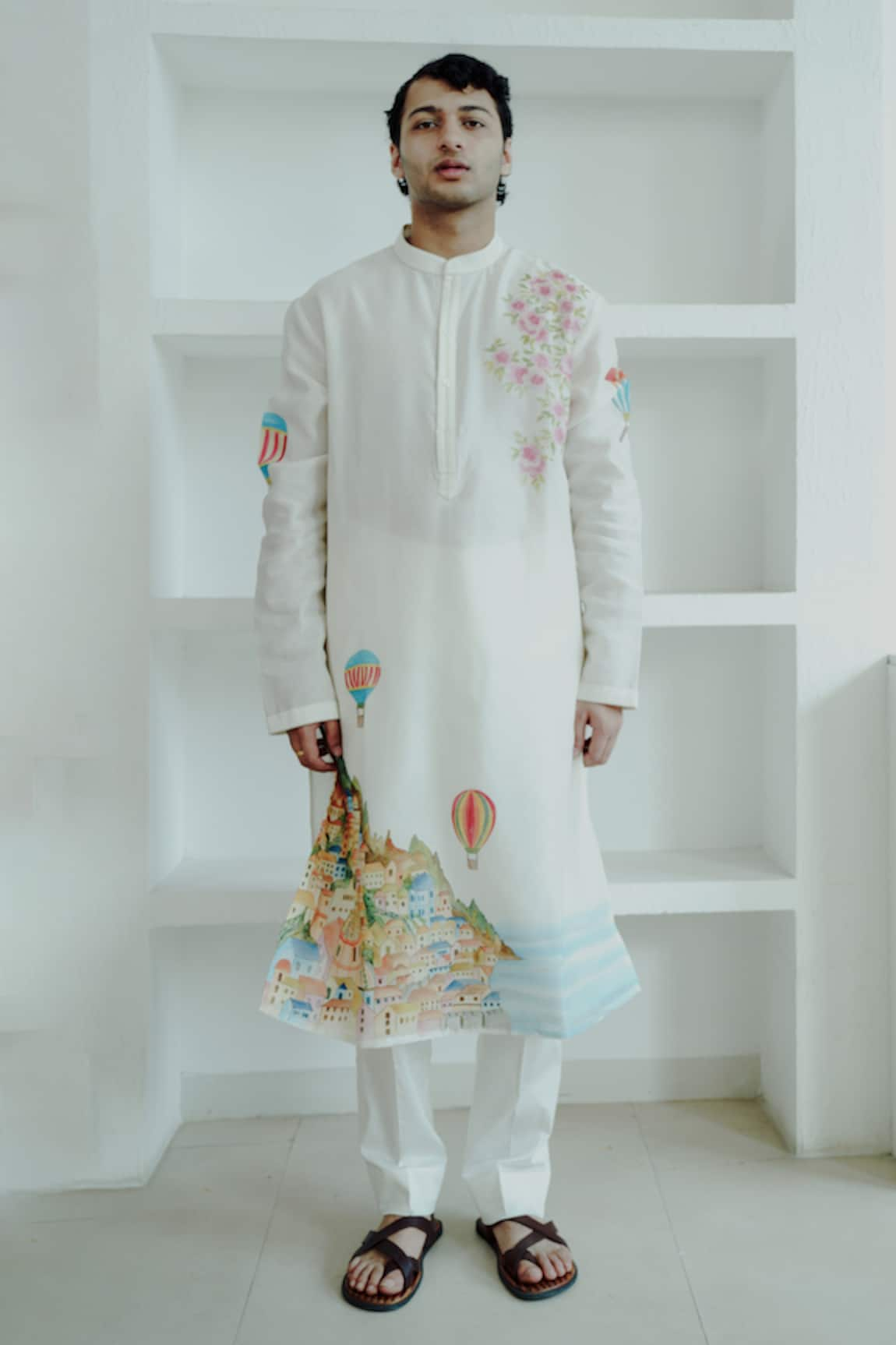 WABI SABI BY ANSHUM-RITESH Up In The Air Hand Painted Kurta Set