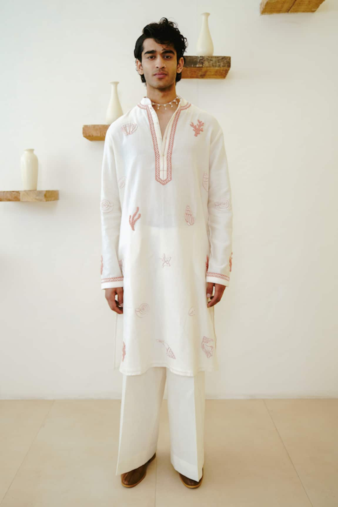 WABI SABI BY ANSHUM-RITESH Seashells Hand Painted Kurta Set