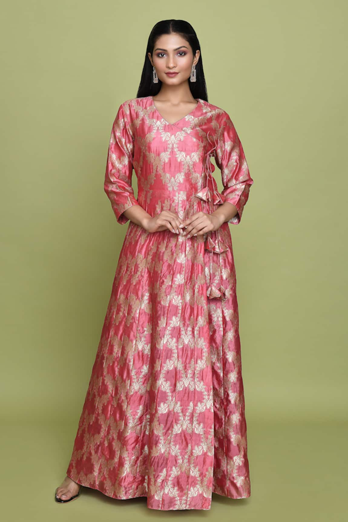 Pinki Sinha Floral Jaal Woven Angarkha Kurta