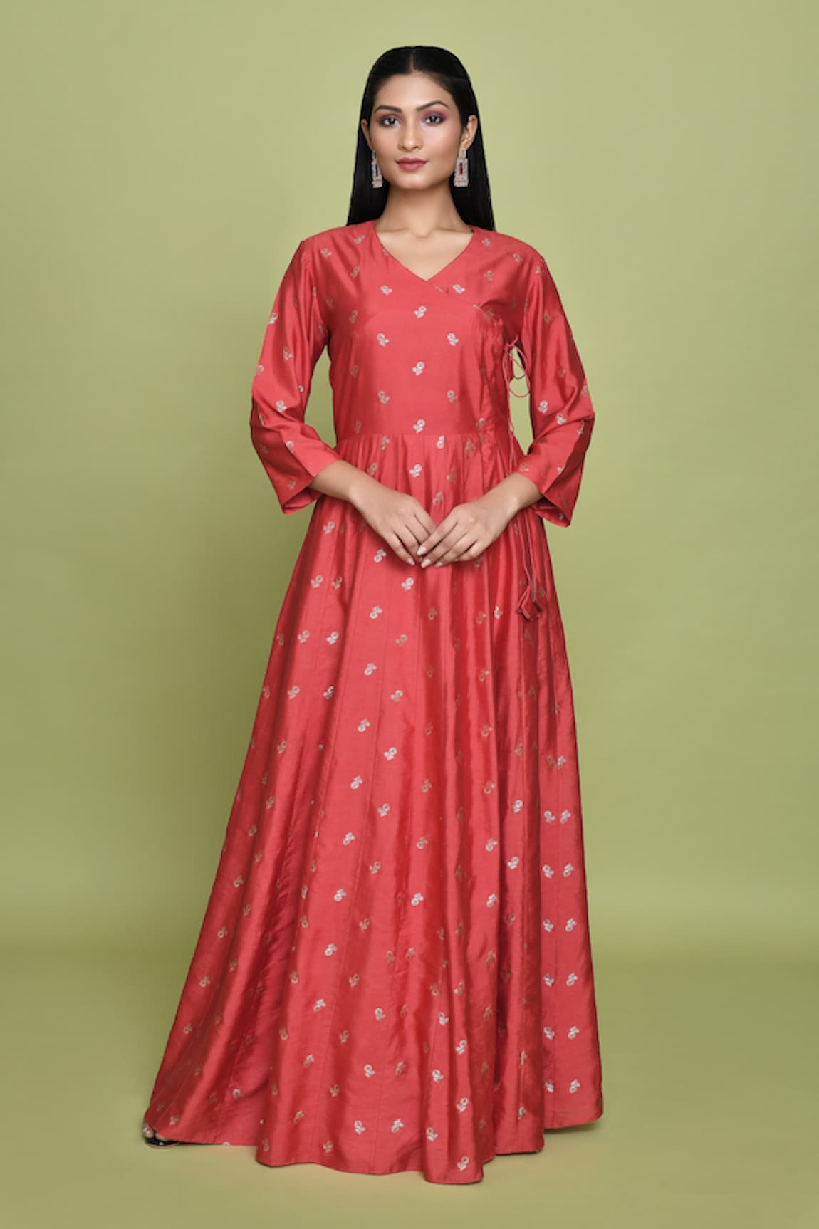 Pinki Sinha Rose Pattern Woven Angarkha